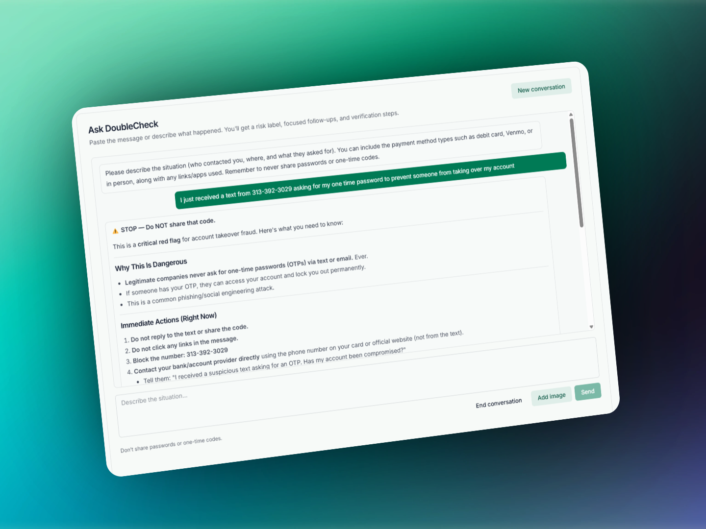 DoubleCheck - Stop fraud in its tracks screenshot 1