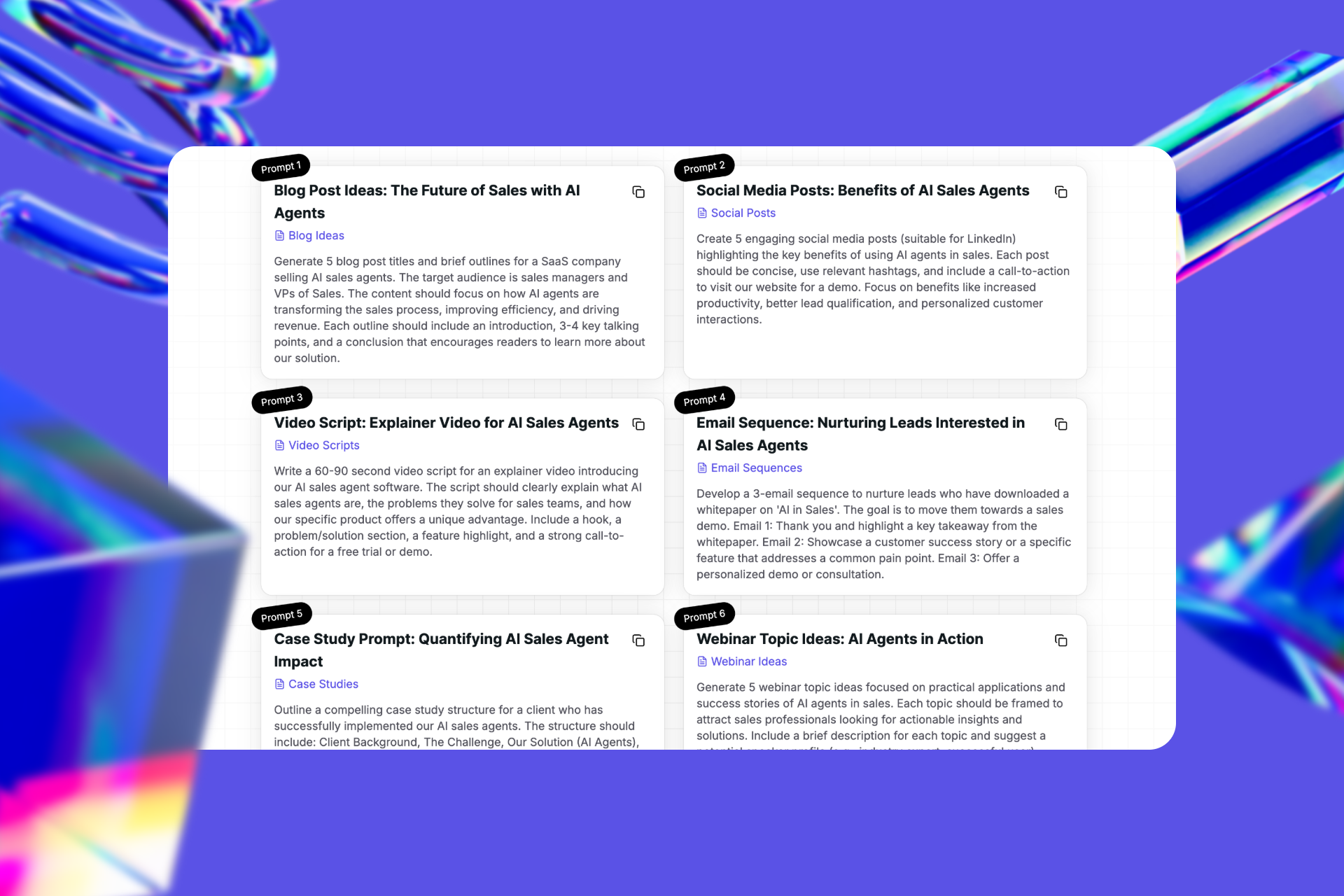Saas Content Prompt Builder screenshot 2