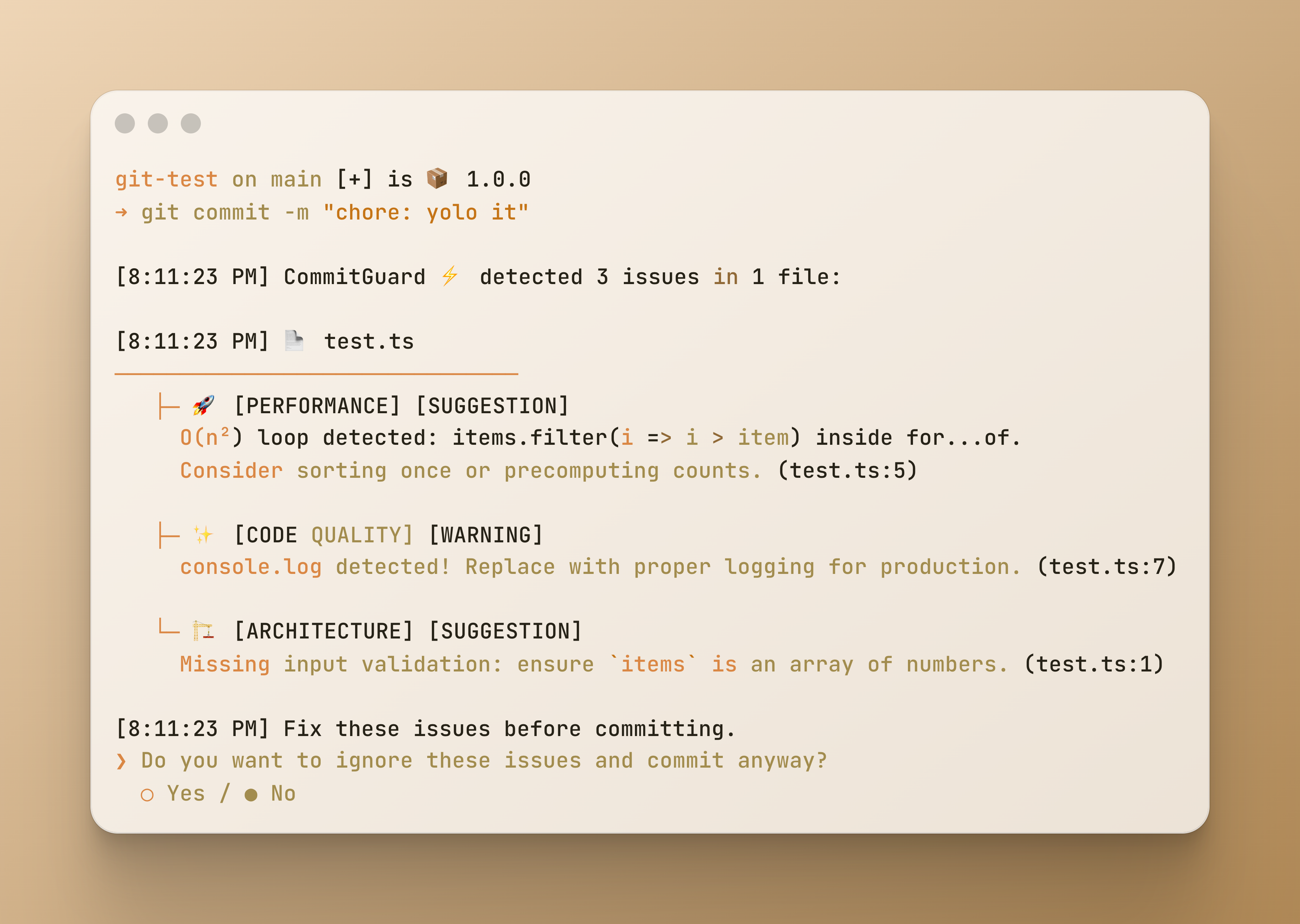 CommitGuard screenshot 2