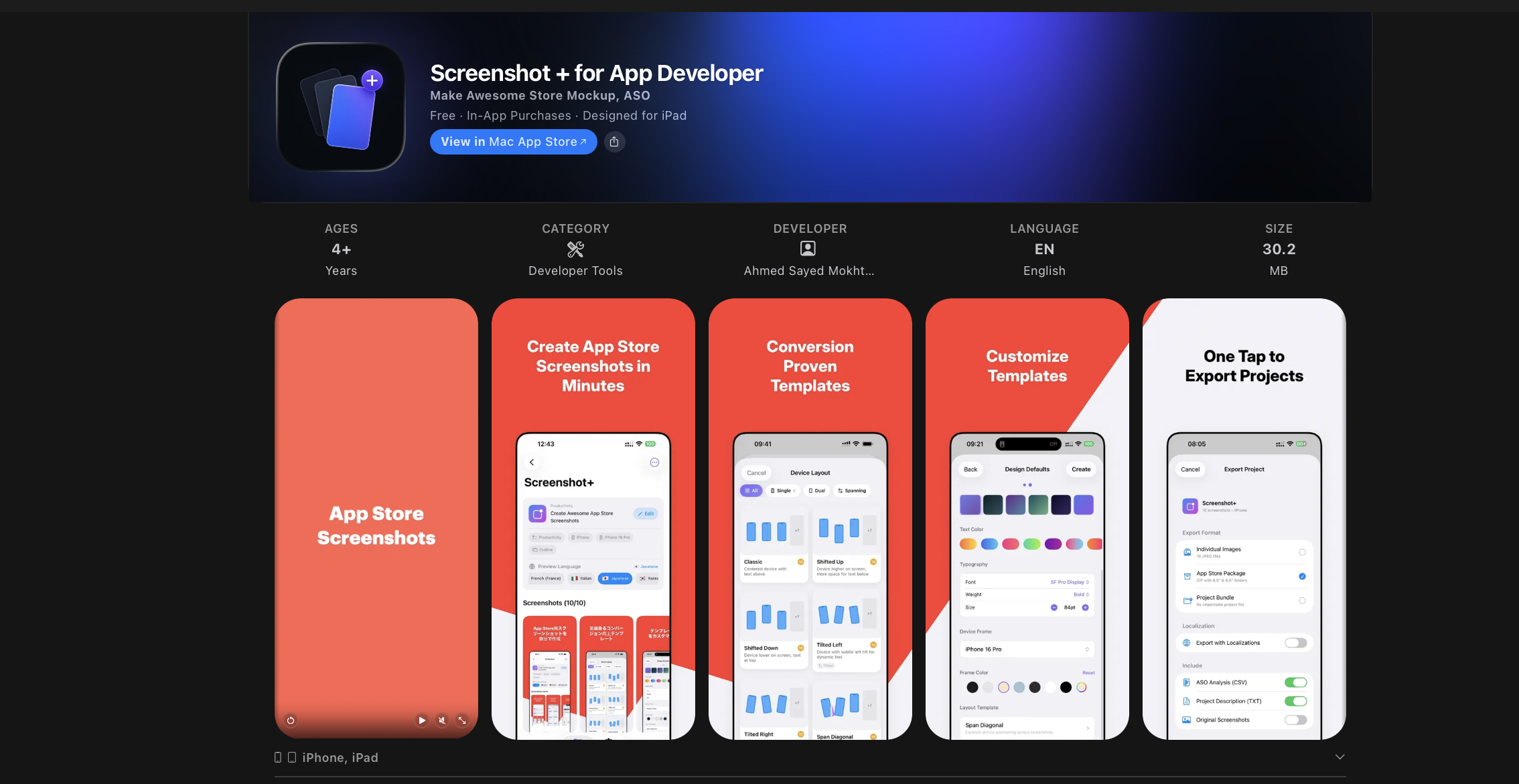 Screenshot + for App Developer screenshot 1
