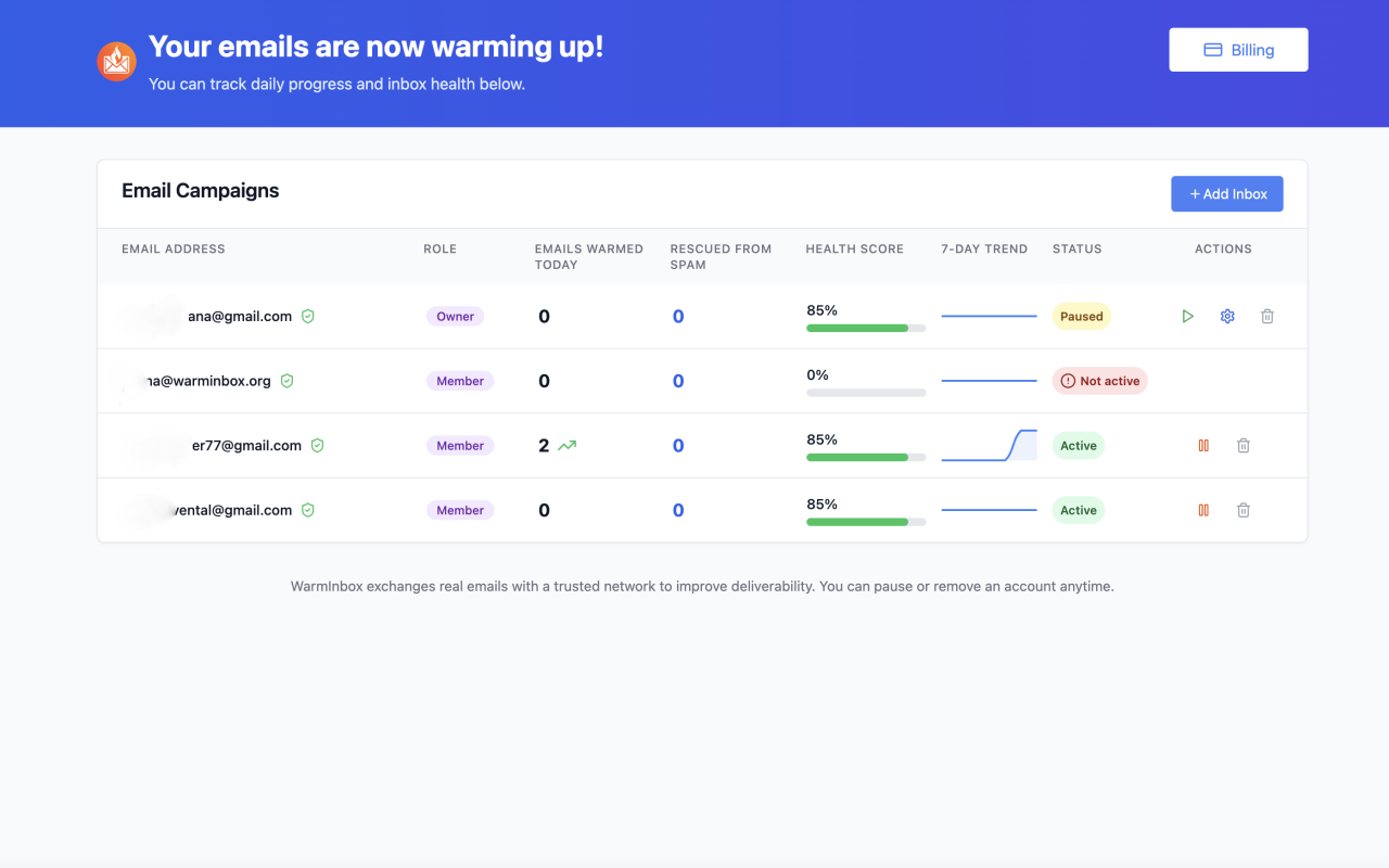 WarmInbox screenshot 1