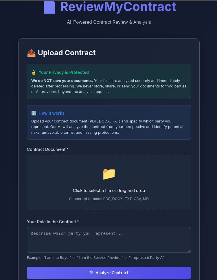 ReviewMyContract screenshot 1