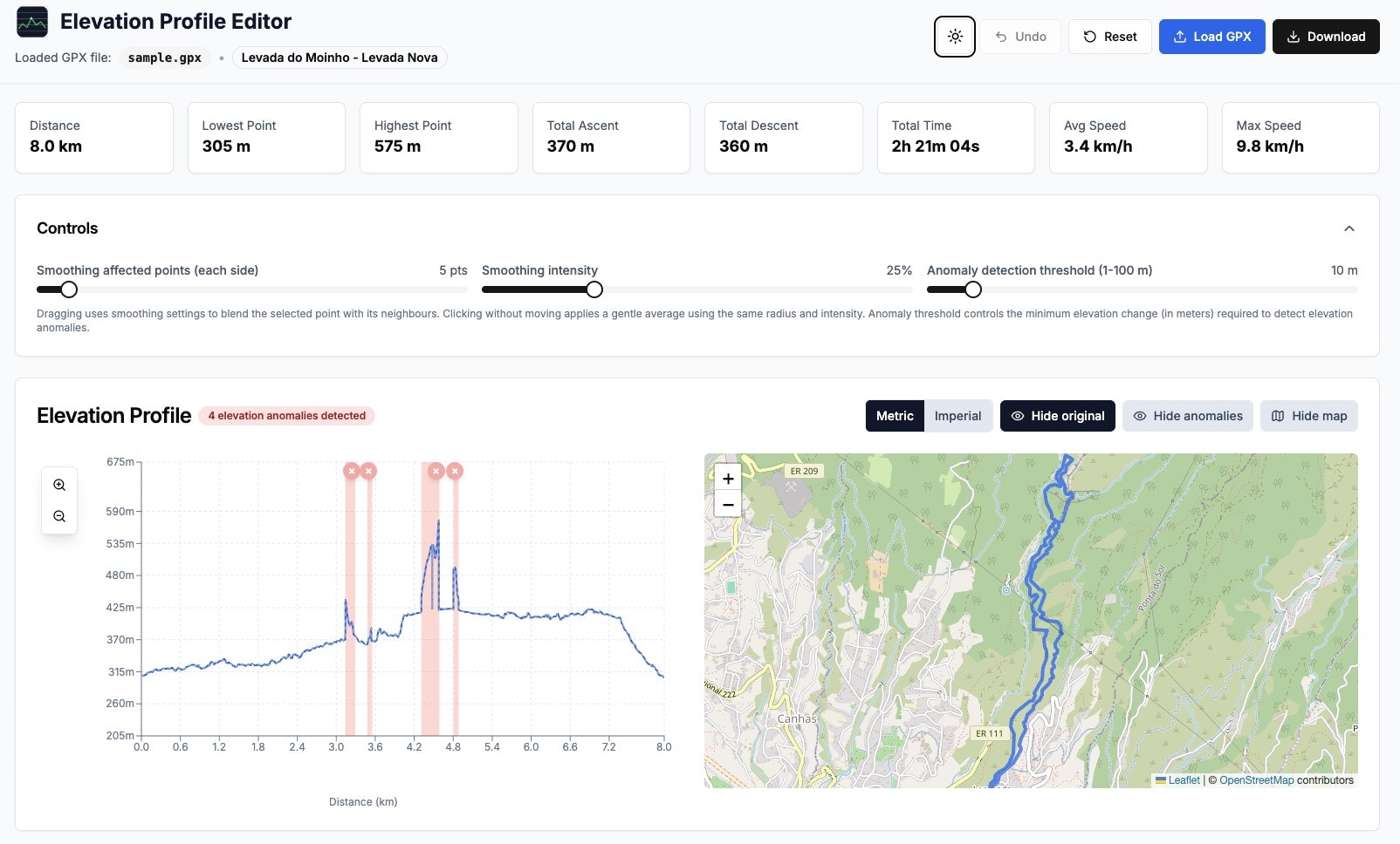 GPX Elevation Editor screenshot 3