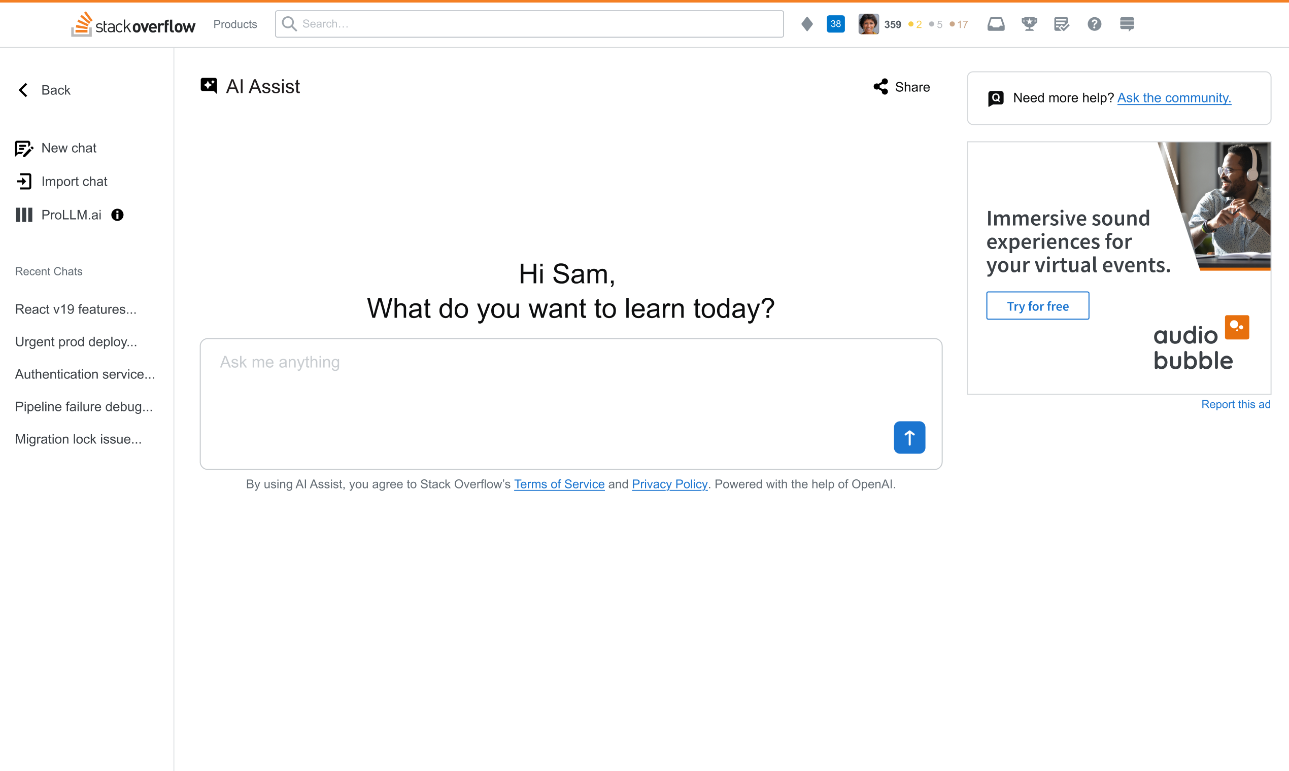 AI Assist by Stack Overflow screenshot 1