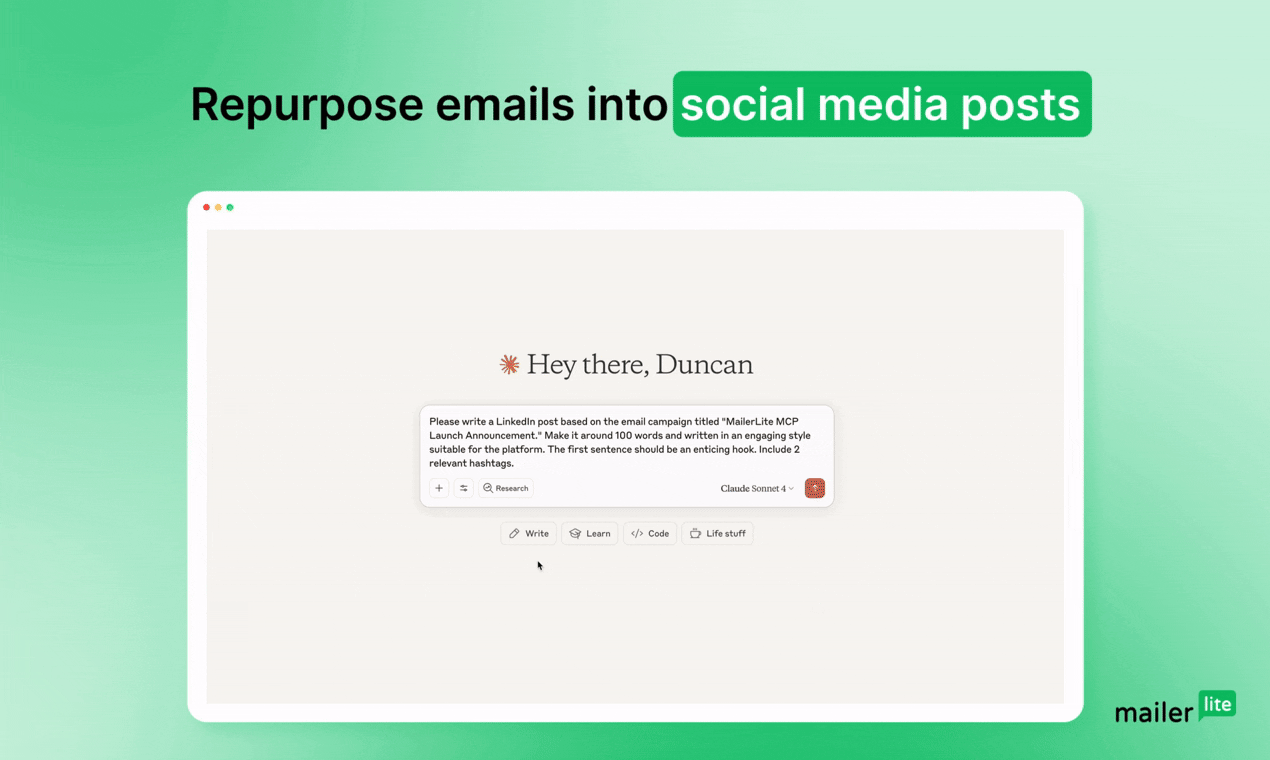 MailerLite email marketing MCP server screenshot 7