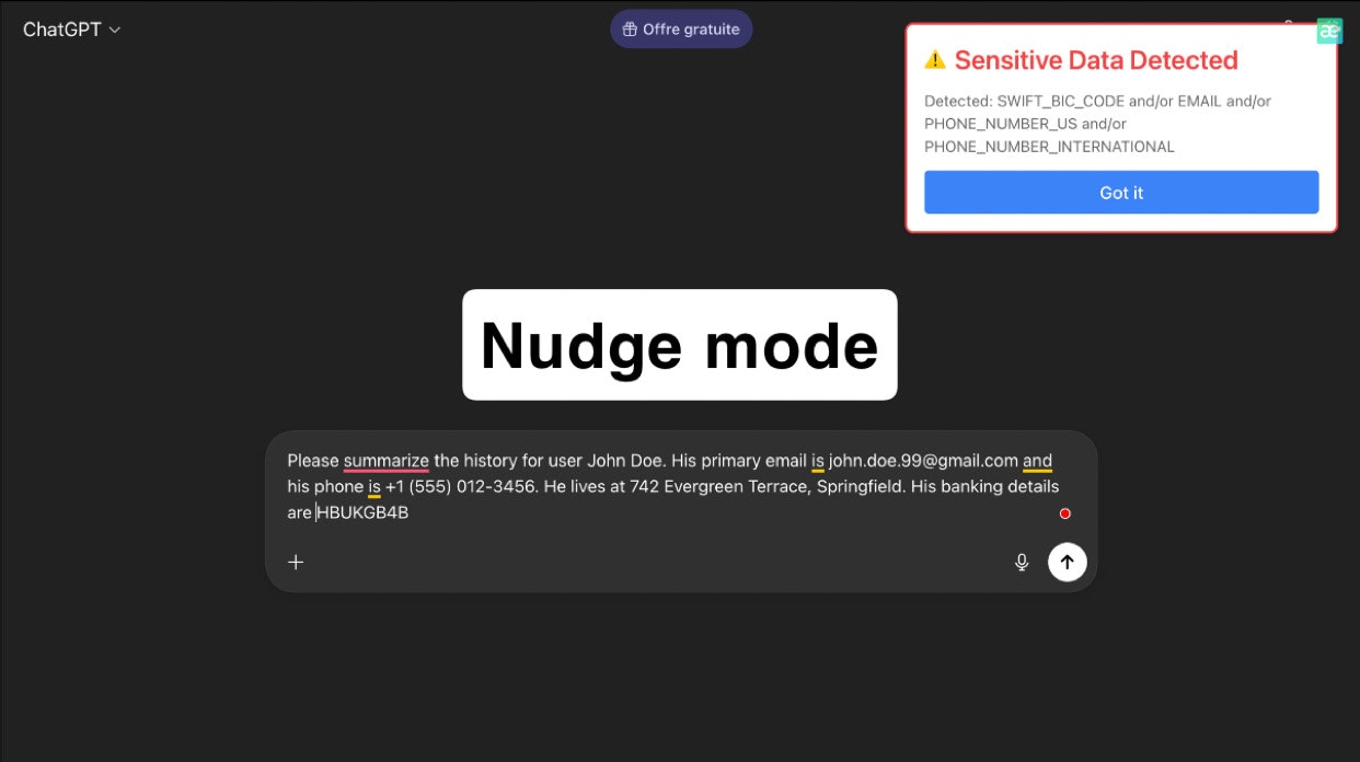 SanitizeAI screenshot 2