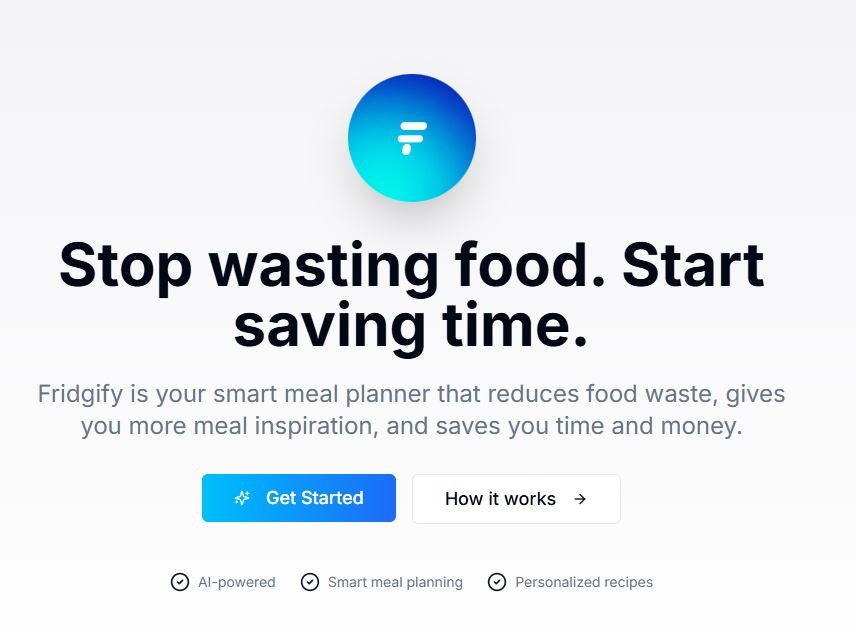 Fridgify - AI Meal Planner From Fridge screenshot 1