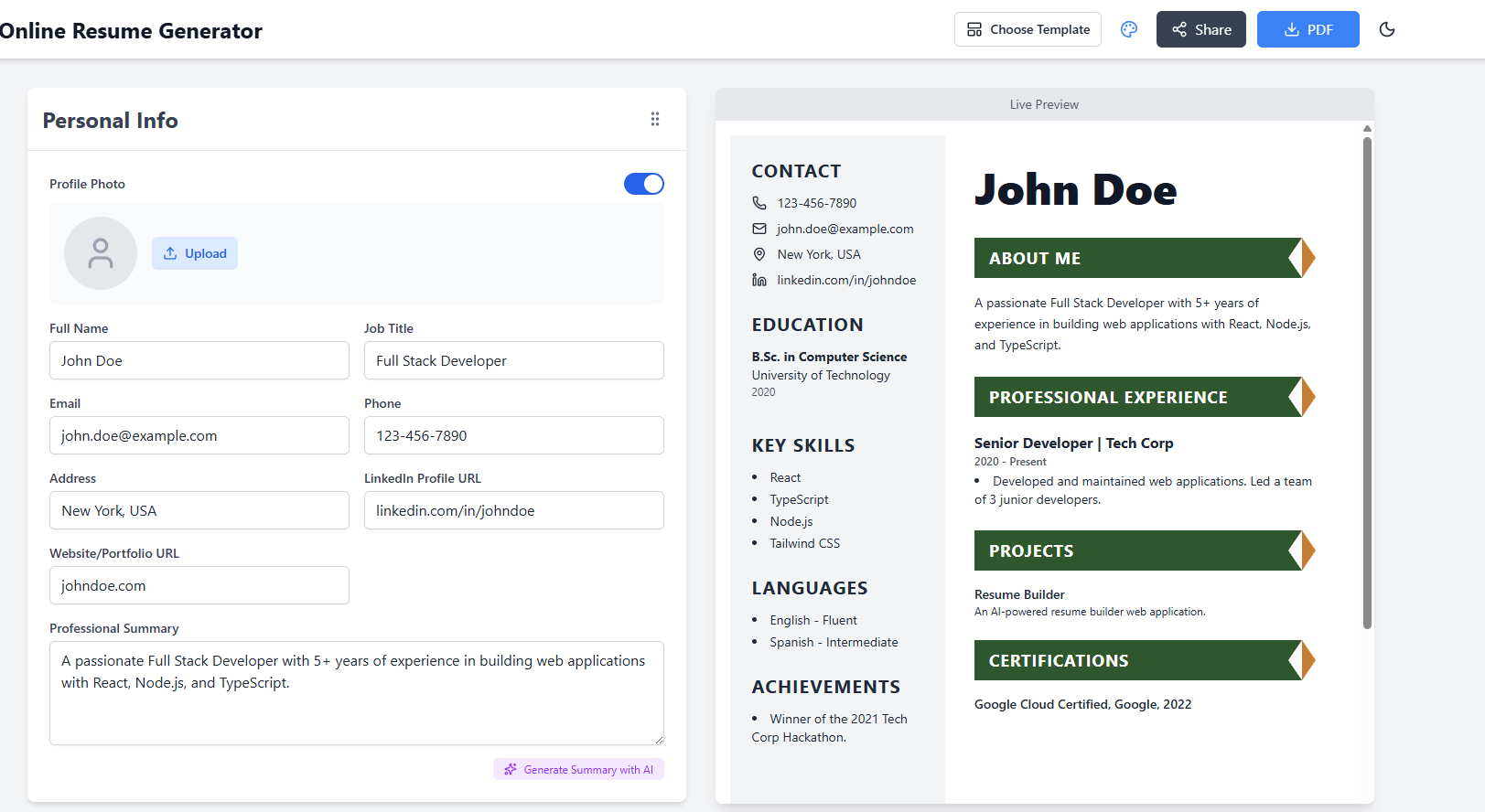 Resume Builder screenshot 1