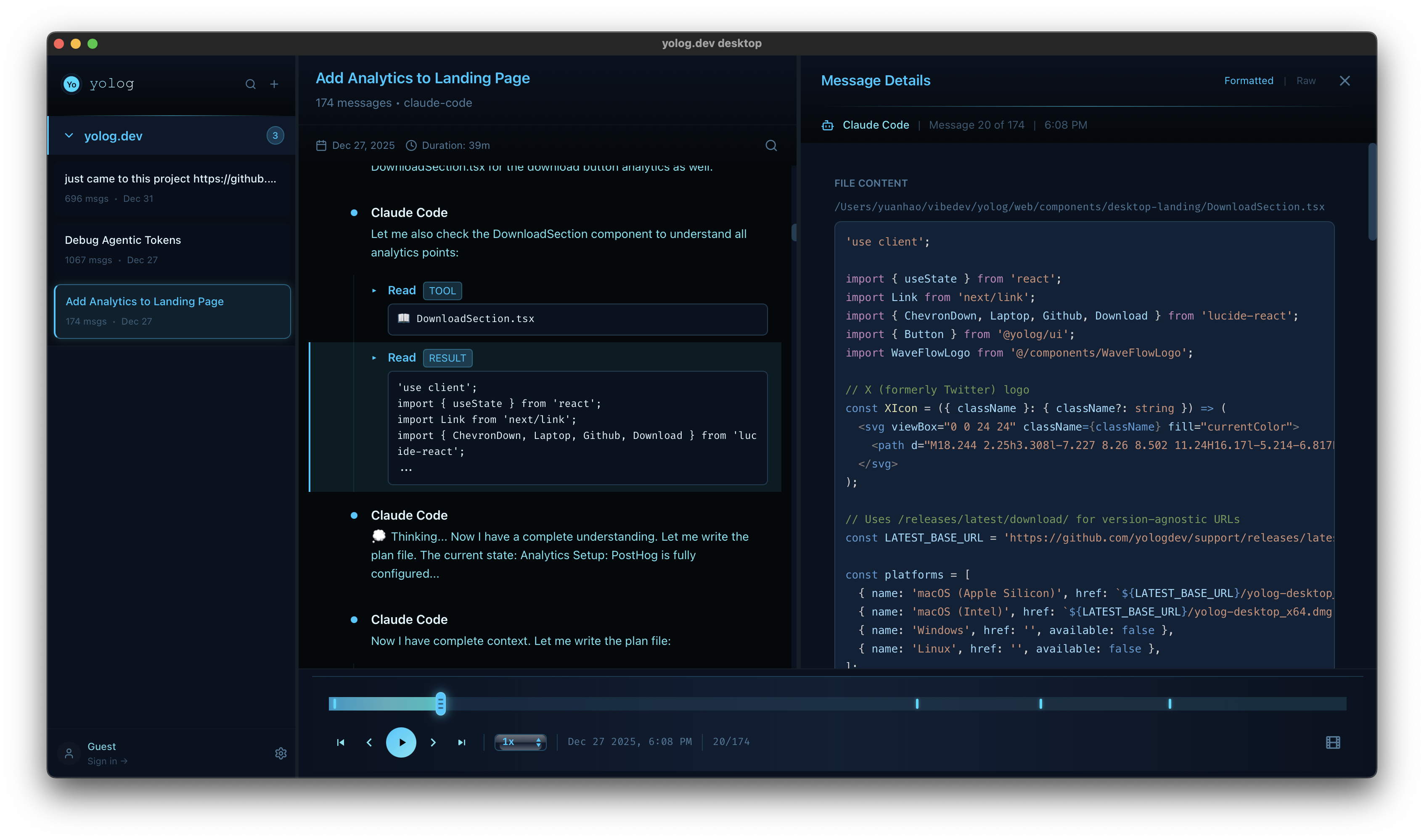 yolog.dev Desktop screenshot 3