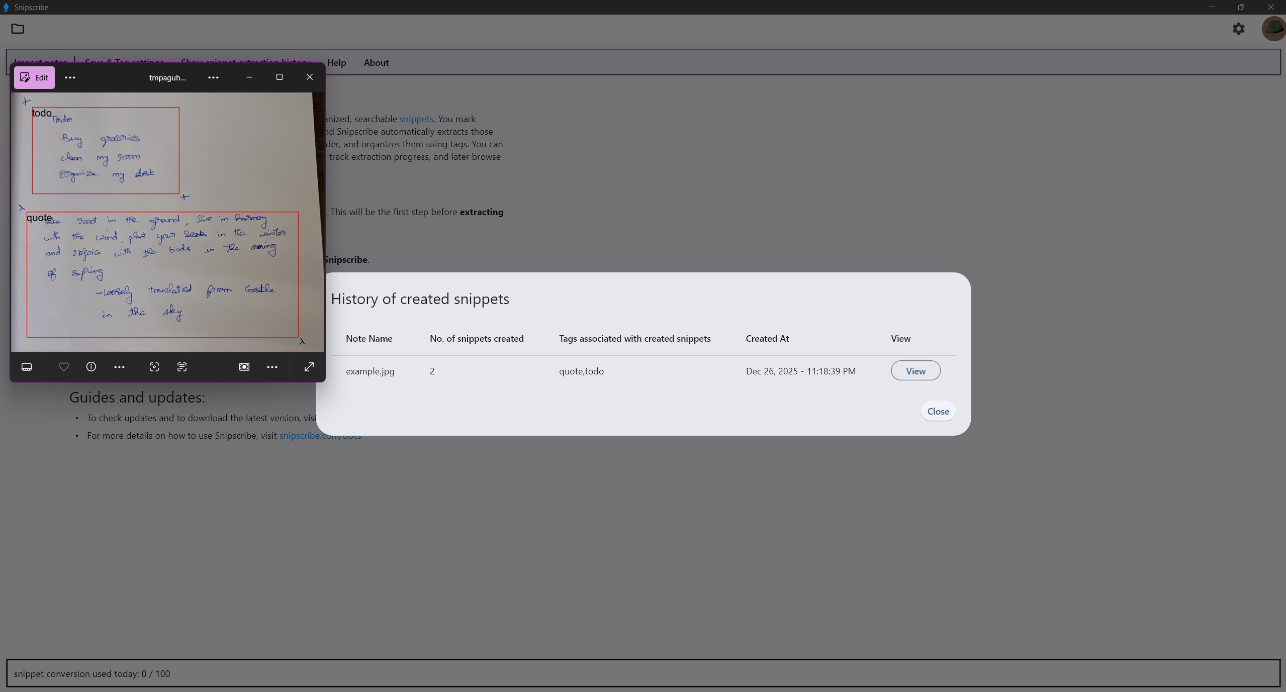 Snipscribe screenshot 3