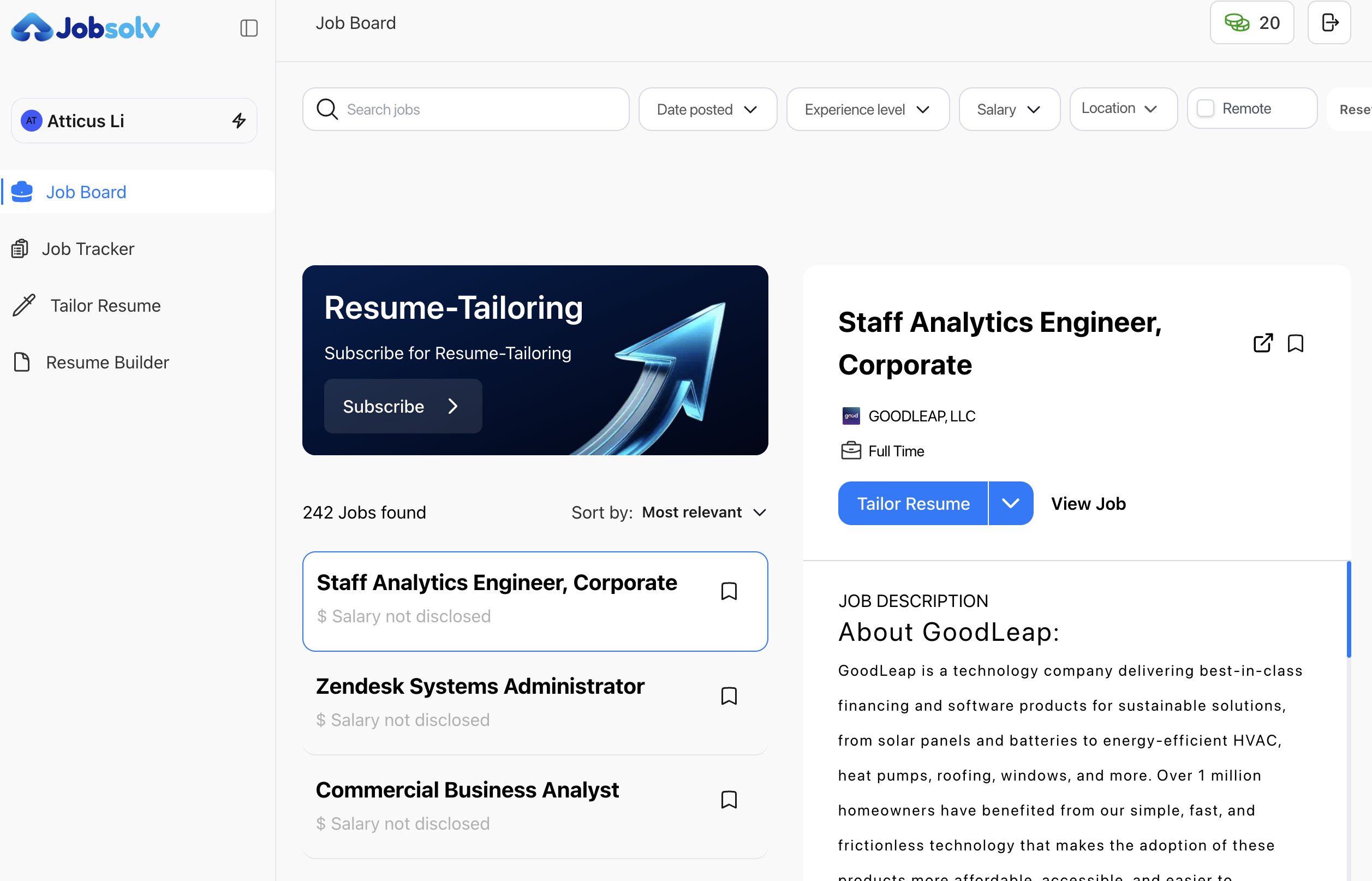 Jobsolv screenshot 2