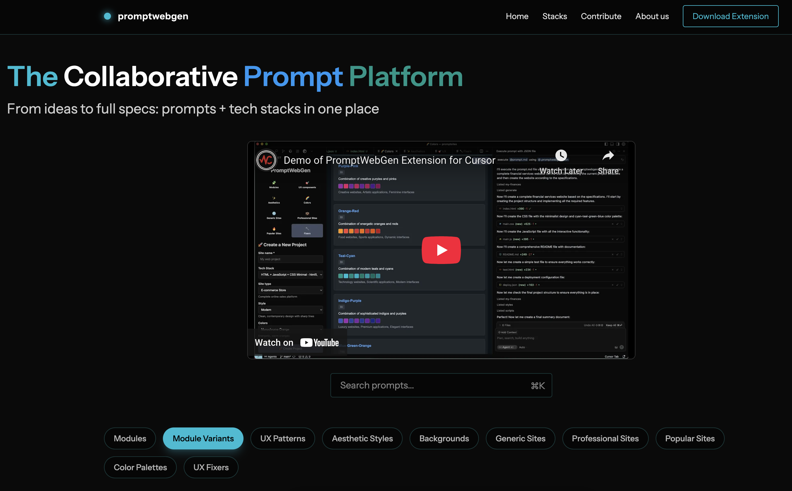 PromptWebGen screenshot 2
