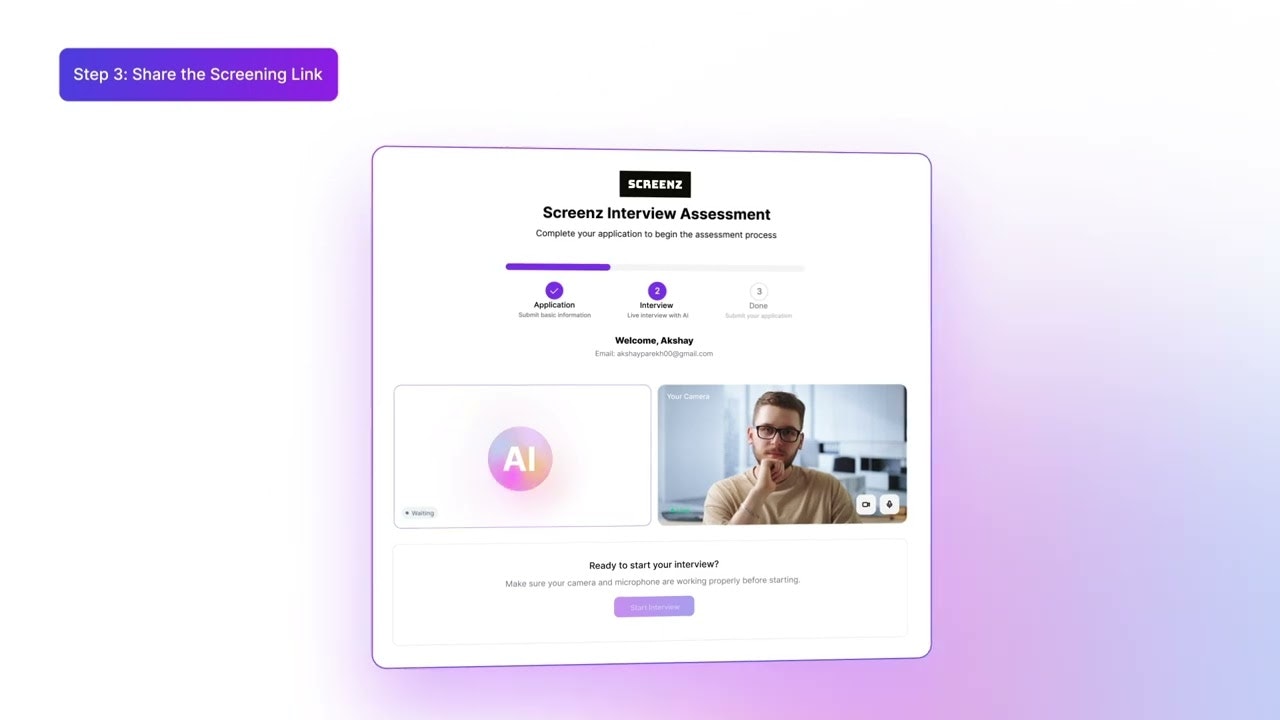 Screenz Live AI Recruiter Interviews screenshot 3