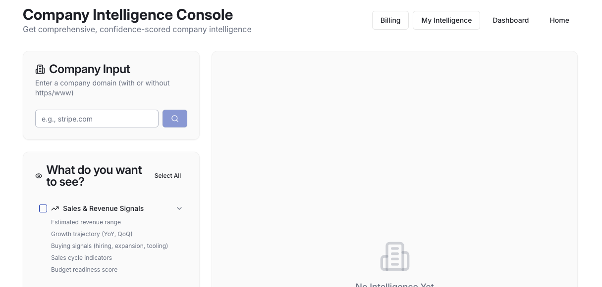 CompanyIntel.io screenshot 2