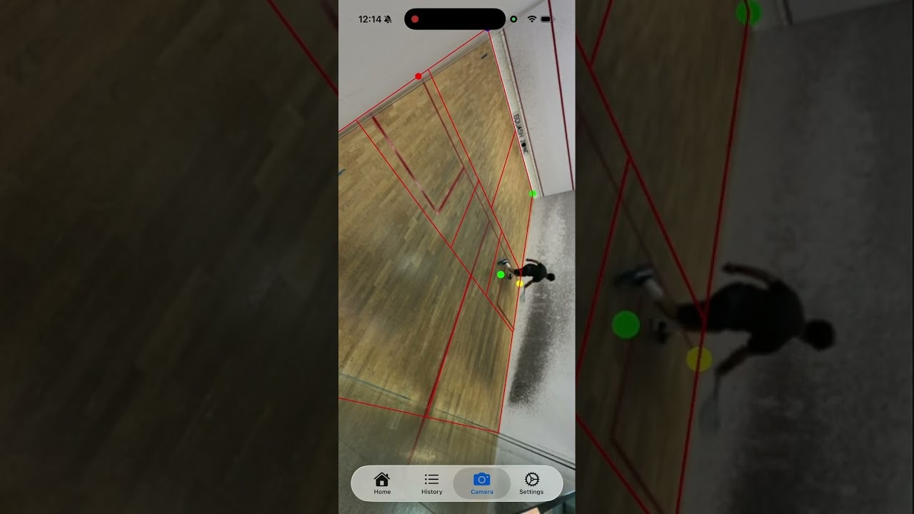 1st camera-enabled squash trainer screenshot 1