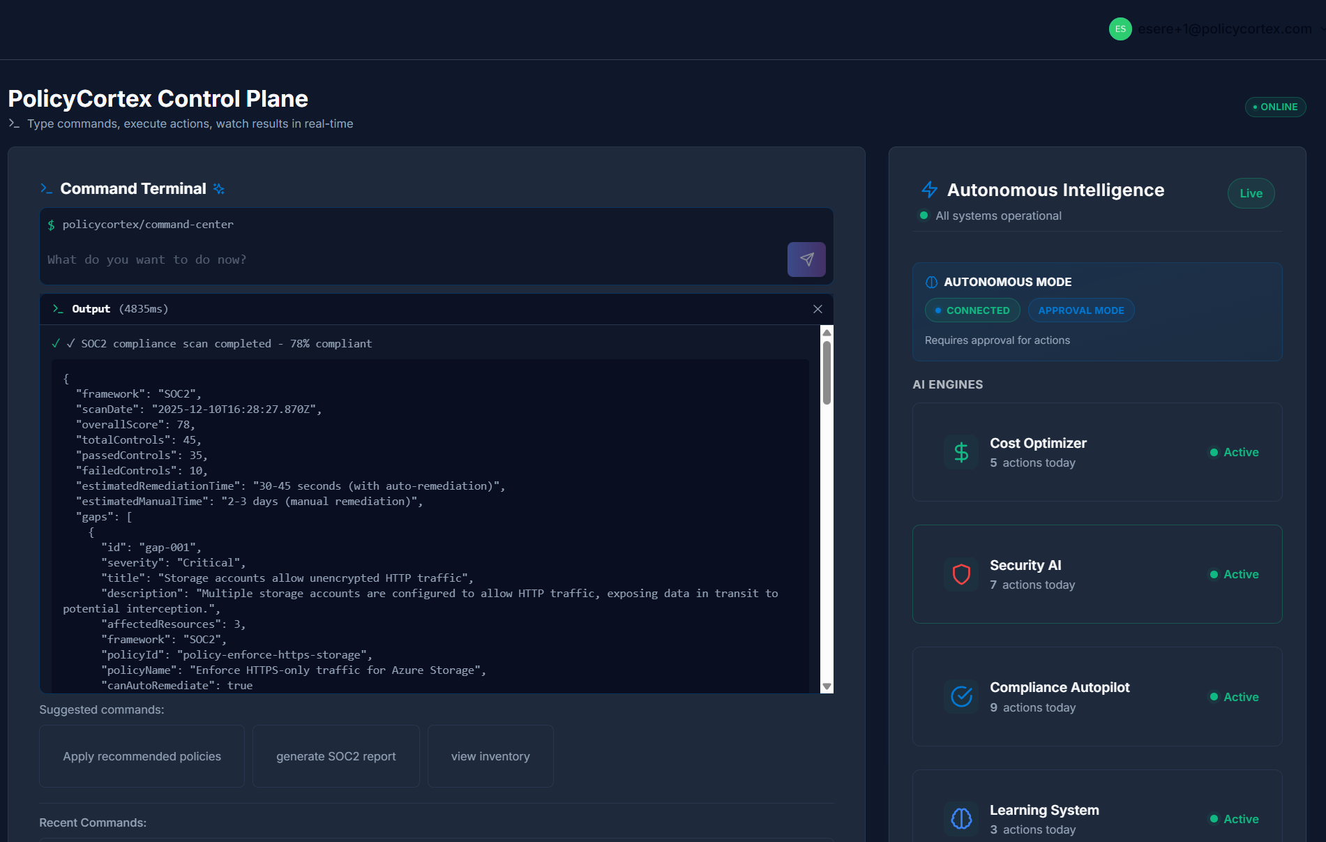 PolicyCortex screenshot 2