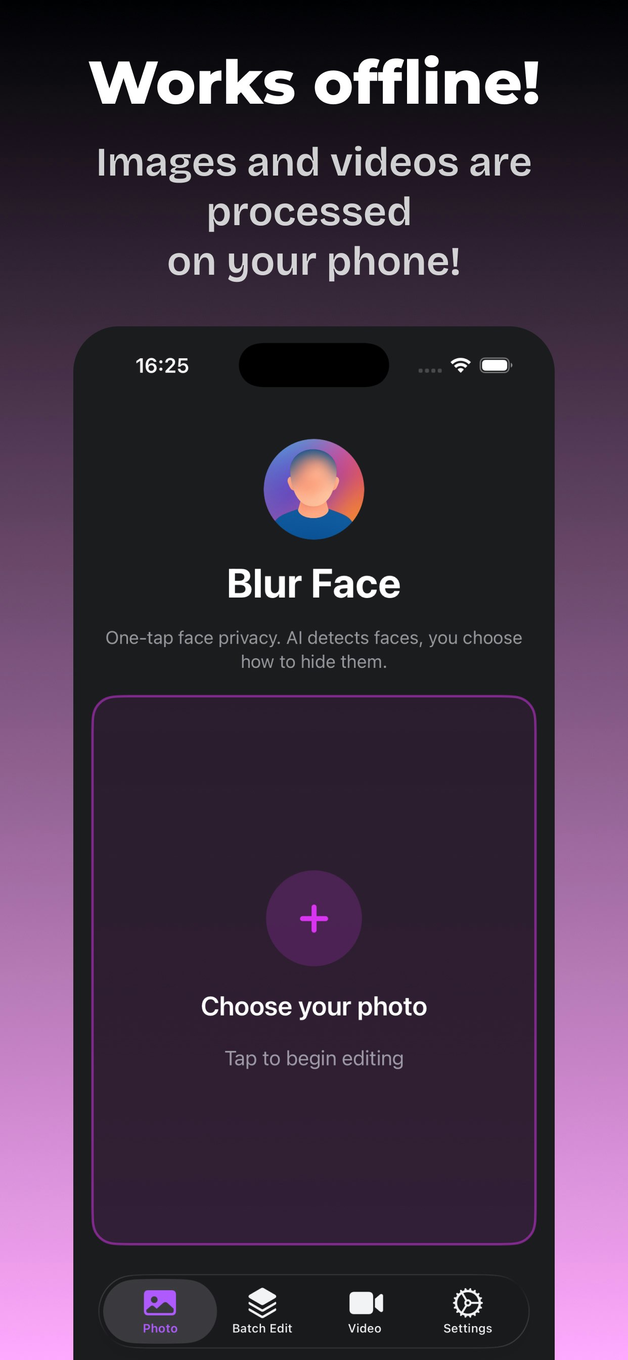 Blur Face - photo & video - iOS, Android screenshot 3