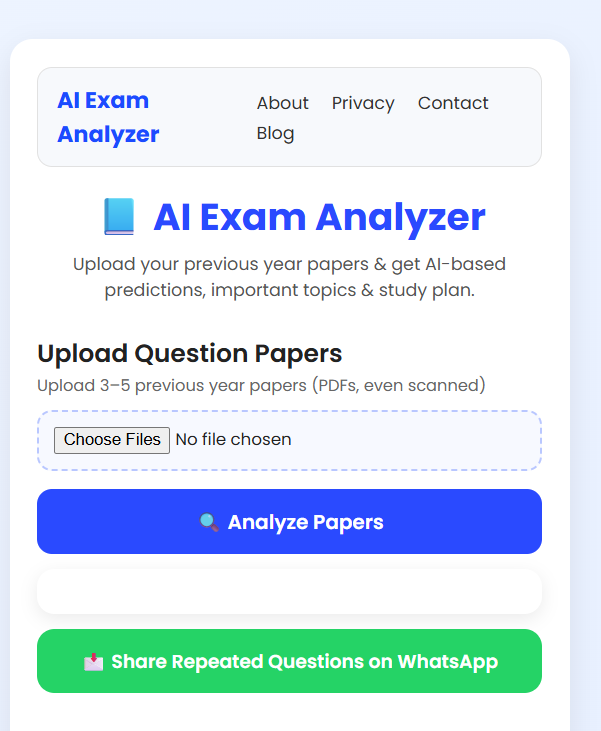 AI Exam Analyzer screenshot 1