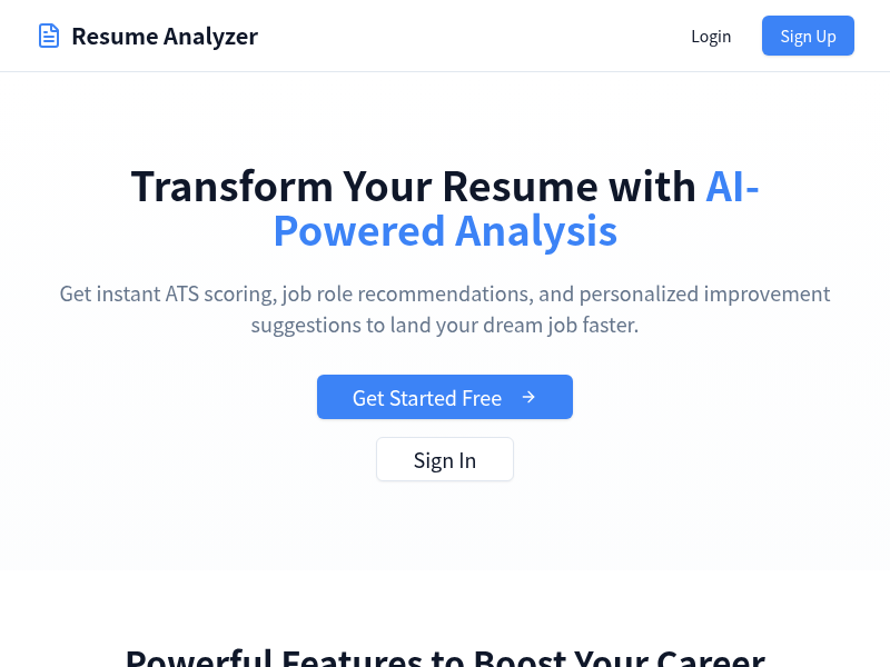 AI Resume Analyzer and Job Matching Tool screenshot 1