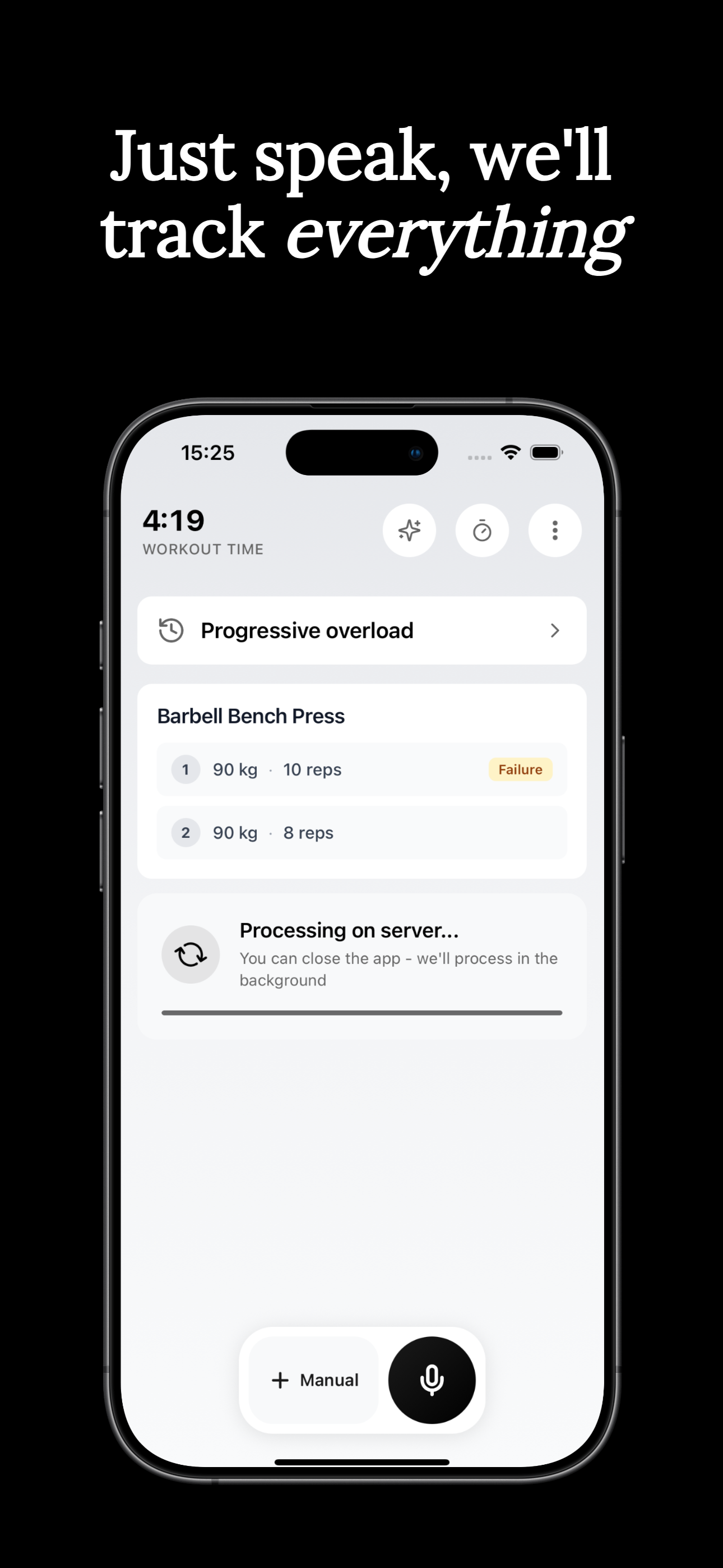 Liftly – Voice-Powered Workout Logging screenshot 1