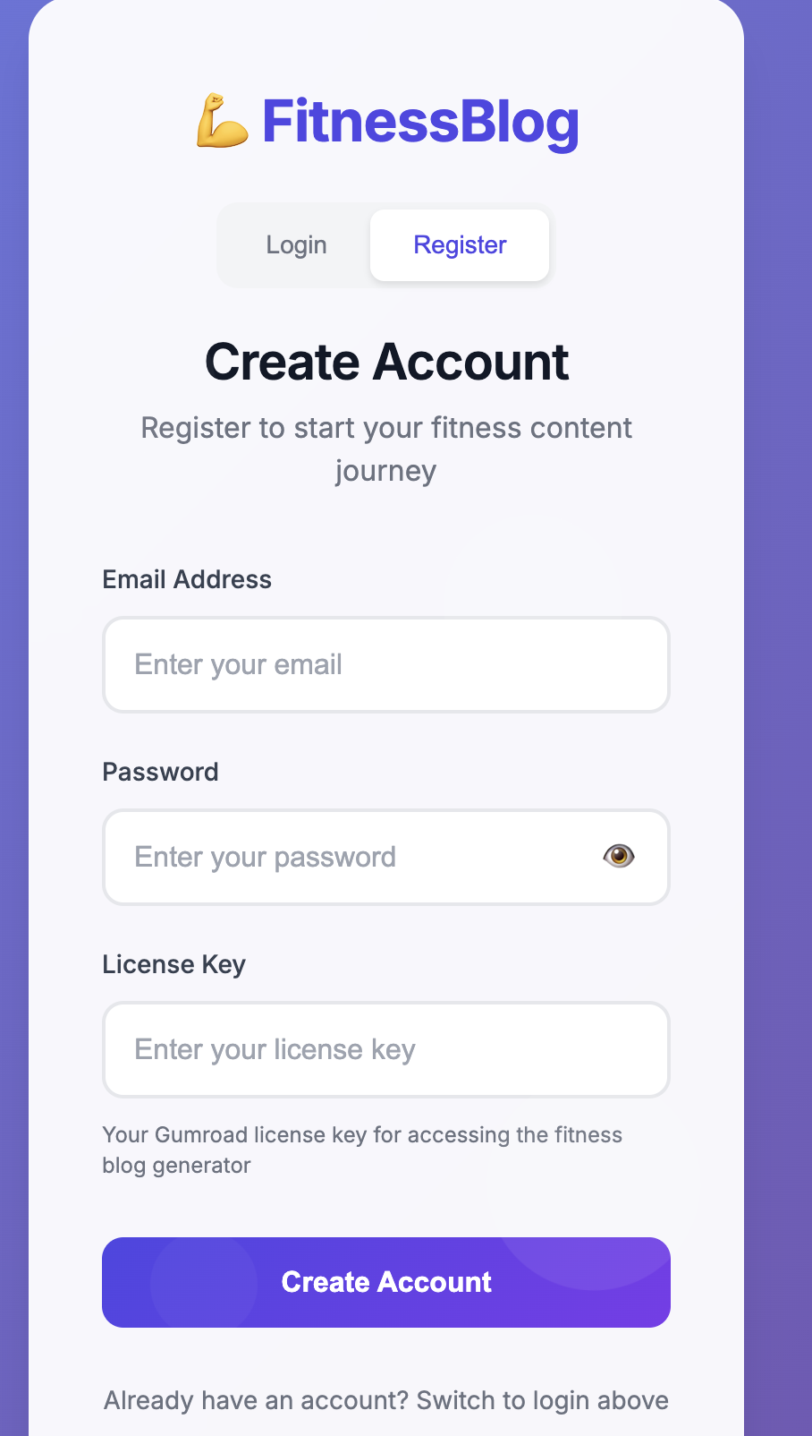 Login screenshot 2