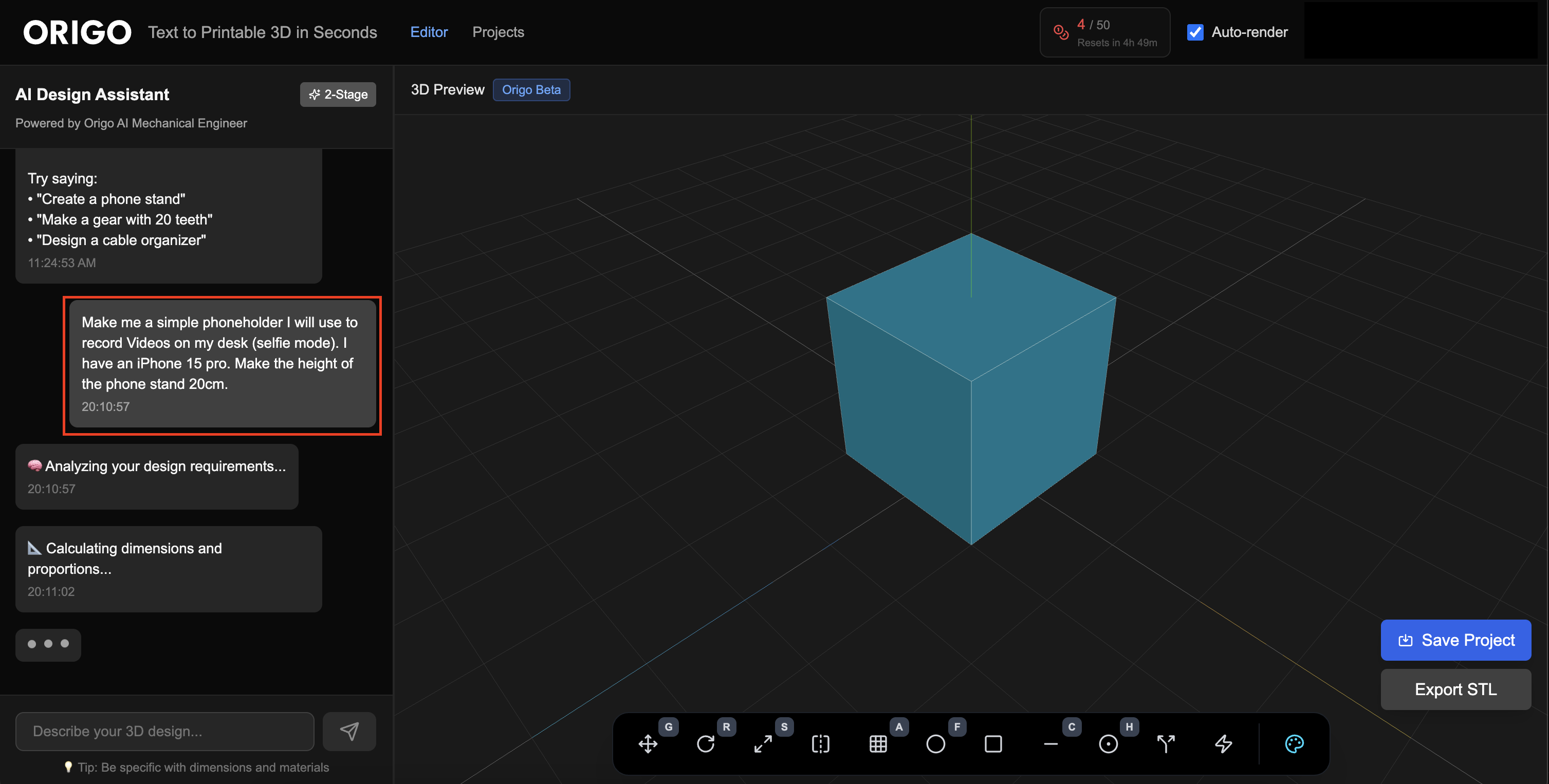 ORIGO | Text to Printable 3D in Seconds screenshot 2