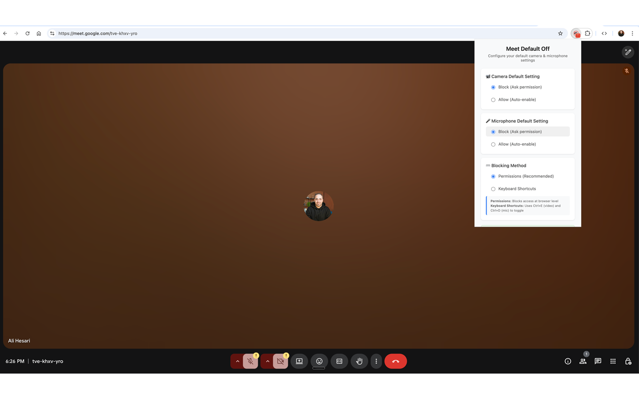 Meet Default Off screenshot 3