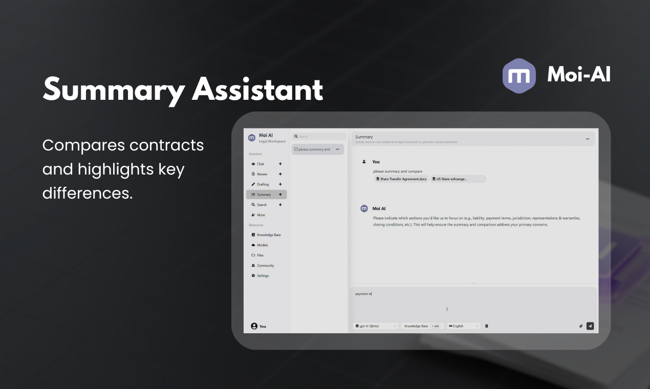 Moi AI - assistant for enterprise legal  screenshot 6