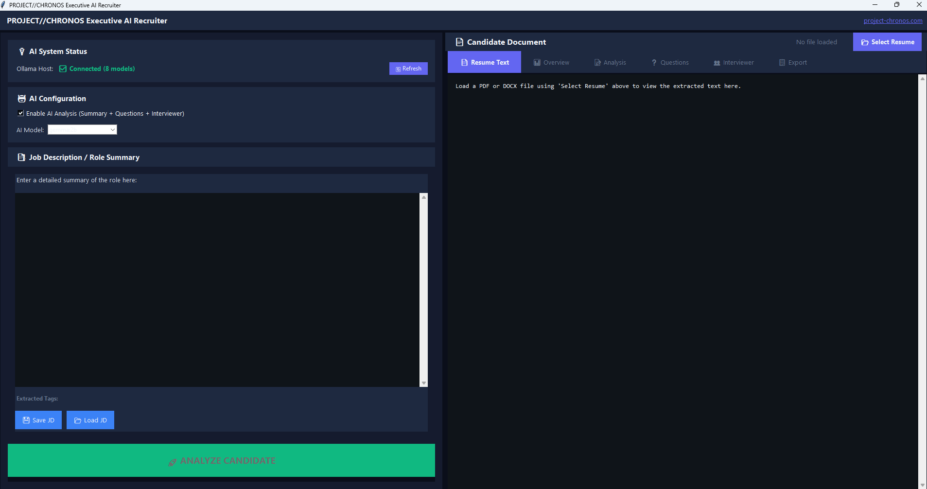 PROJECT//CHRONOS: The Offline AI Resume screenshot 4