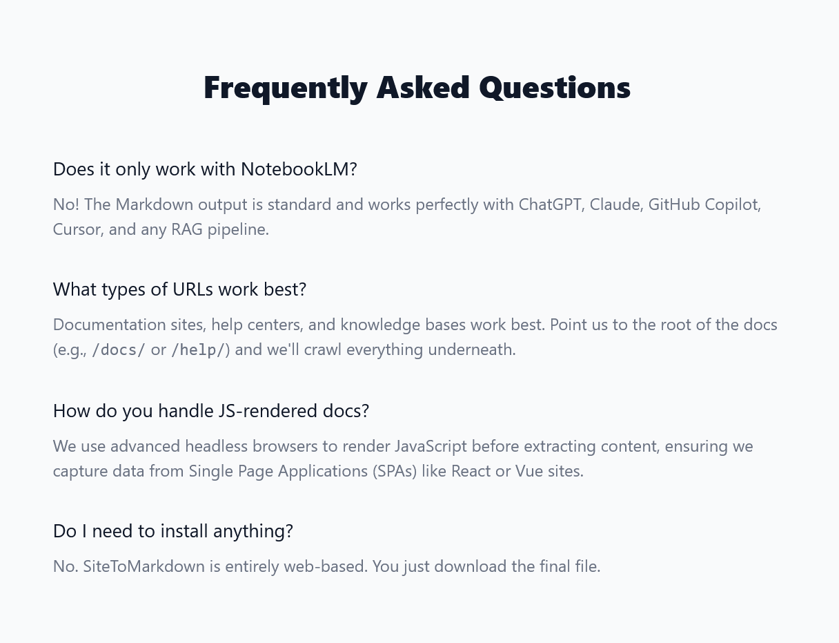 SiteToMarkdown screenshot 3
