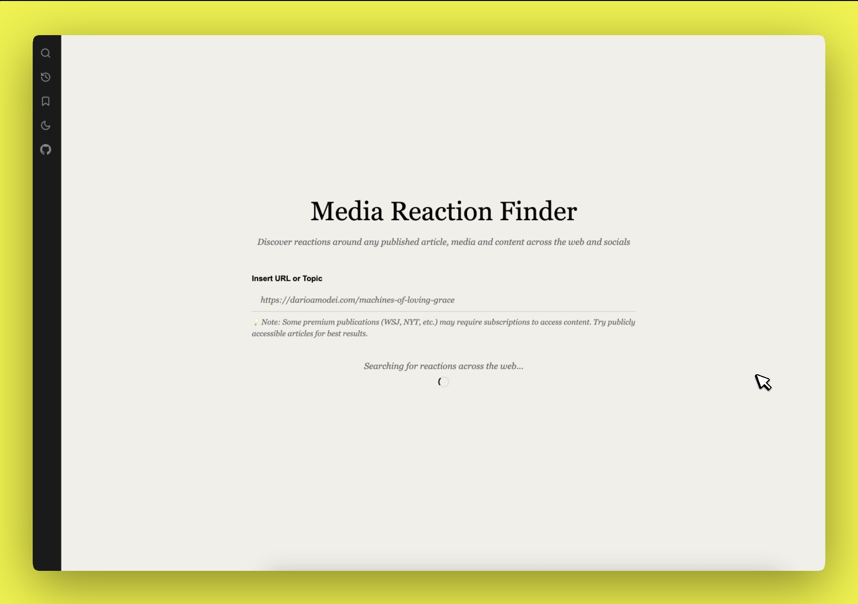 Media Reaction Finder screenshot 2