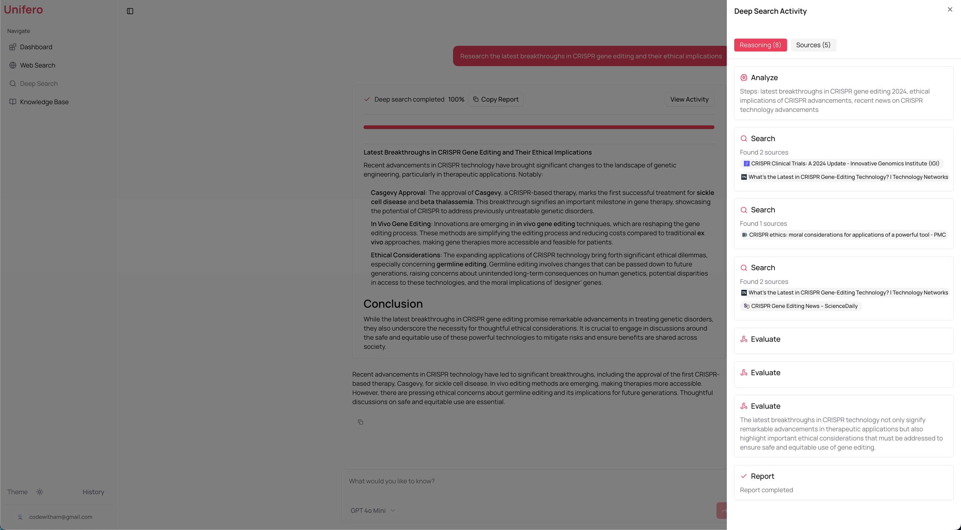 Unifero AI Open Deep Search screenshot 3