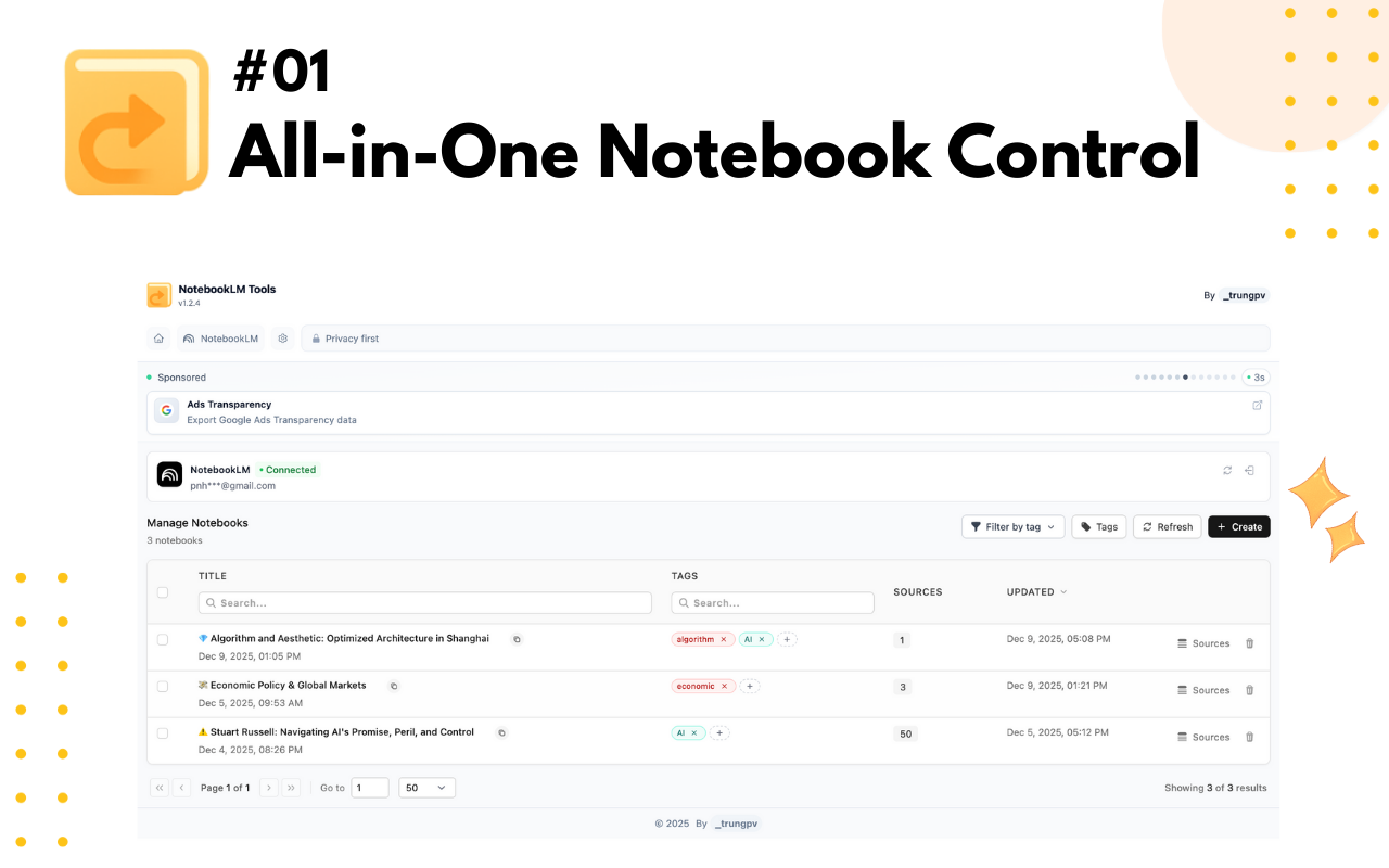NotebookLM Tools Chrome Extension screenshot 2
