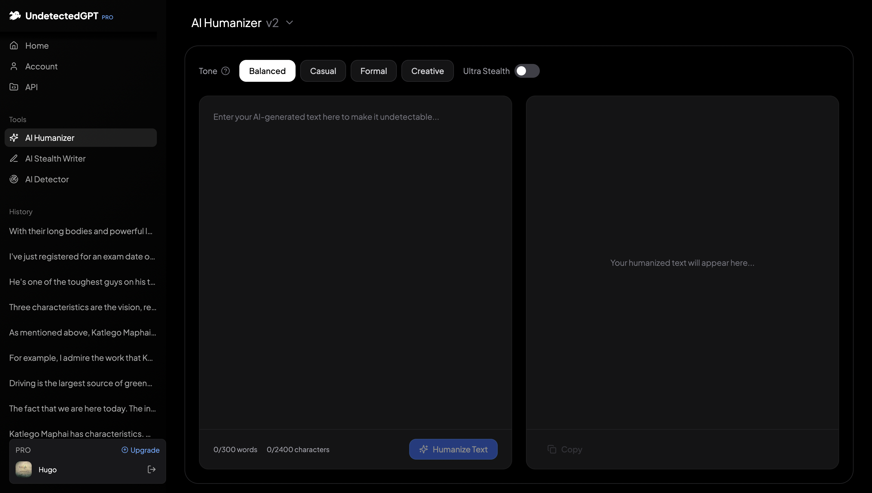 UndetectedGPT screenshot 2