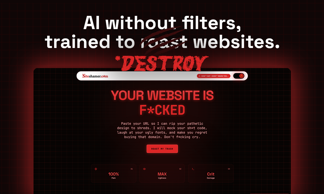 Siteshamer screenshot 2