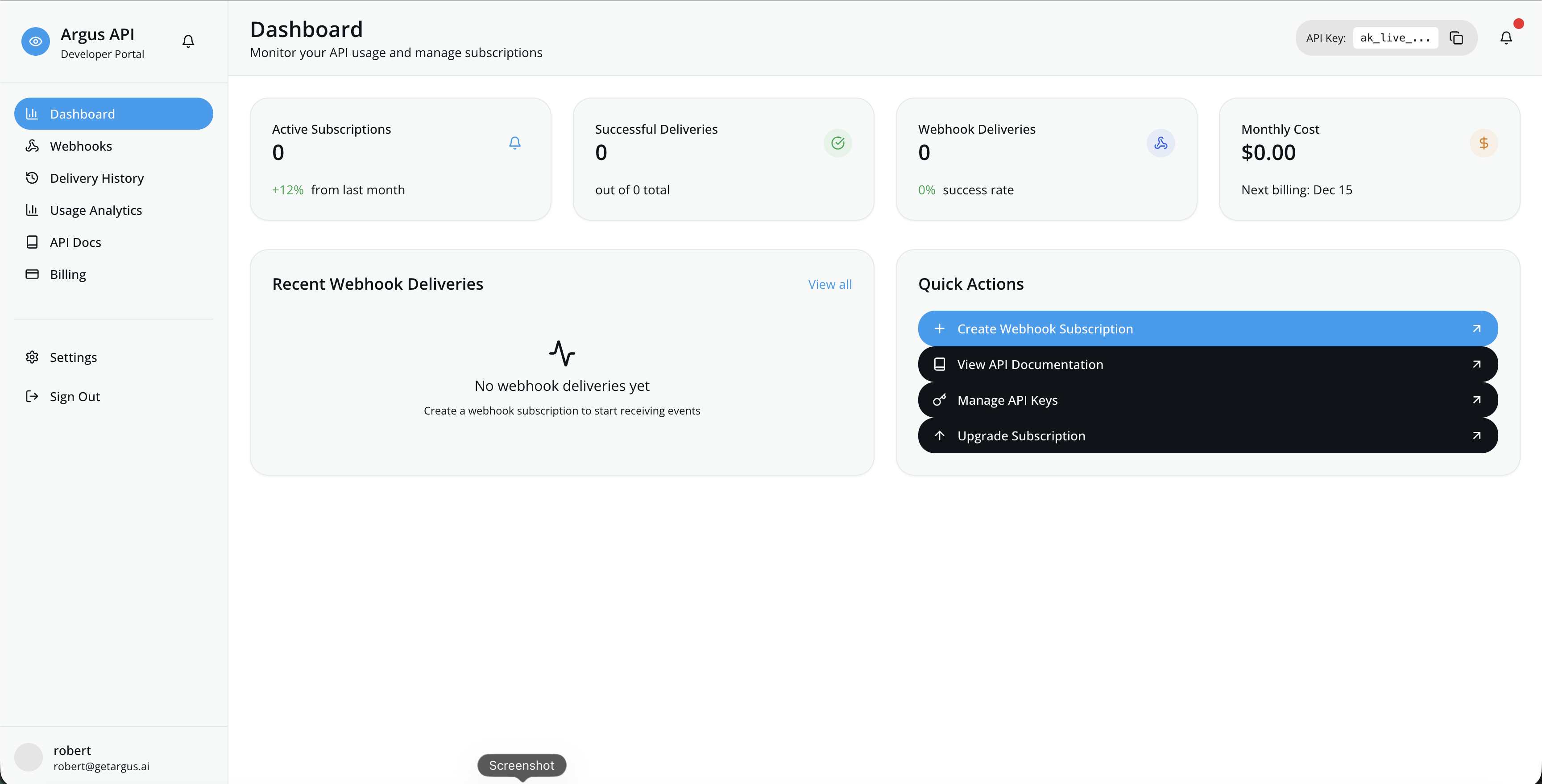 Argus AI Traffic API screenshot 1