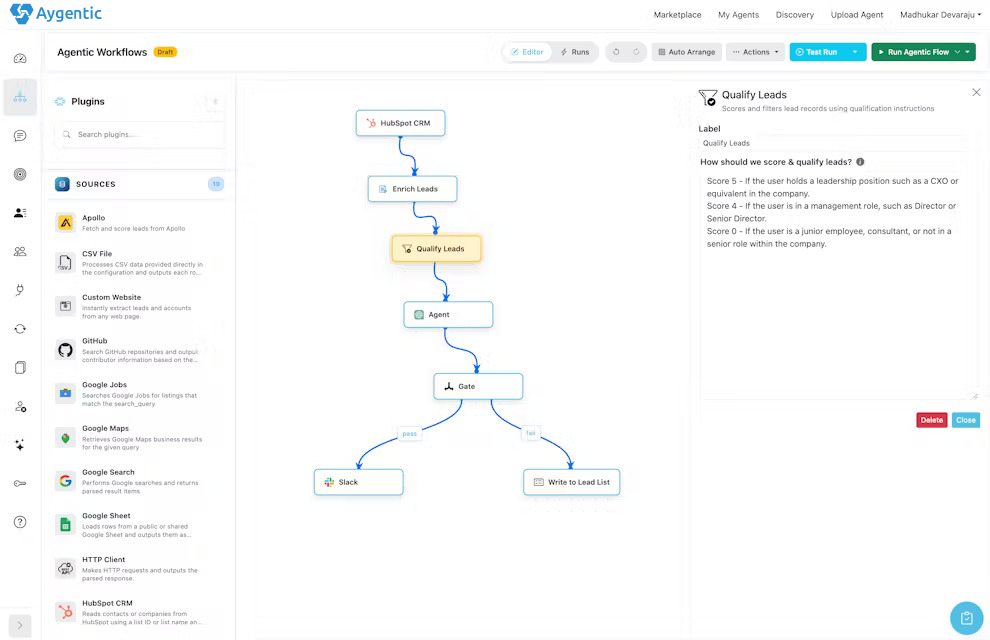 Aygentic AI - CRM screenshot 2