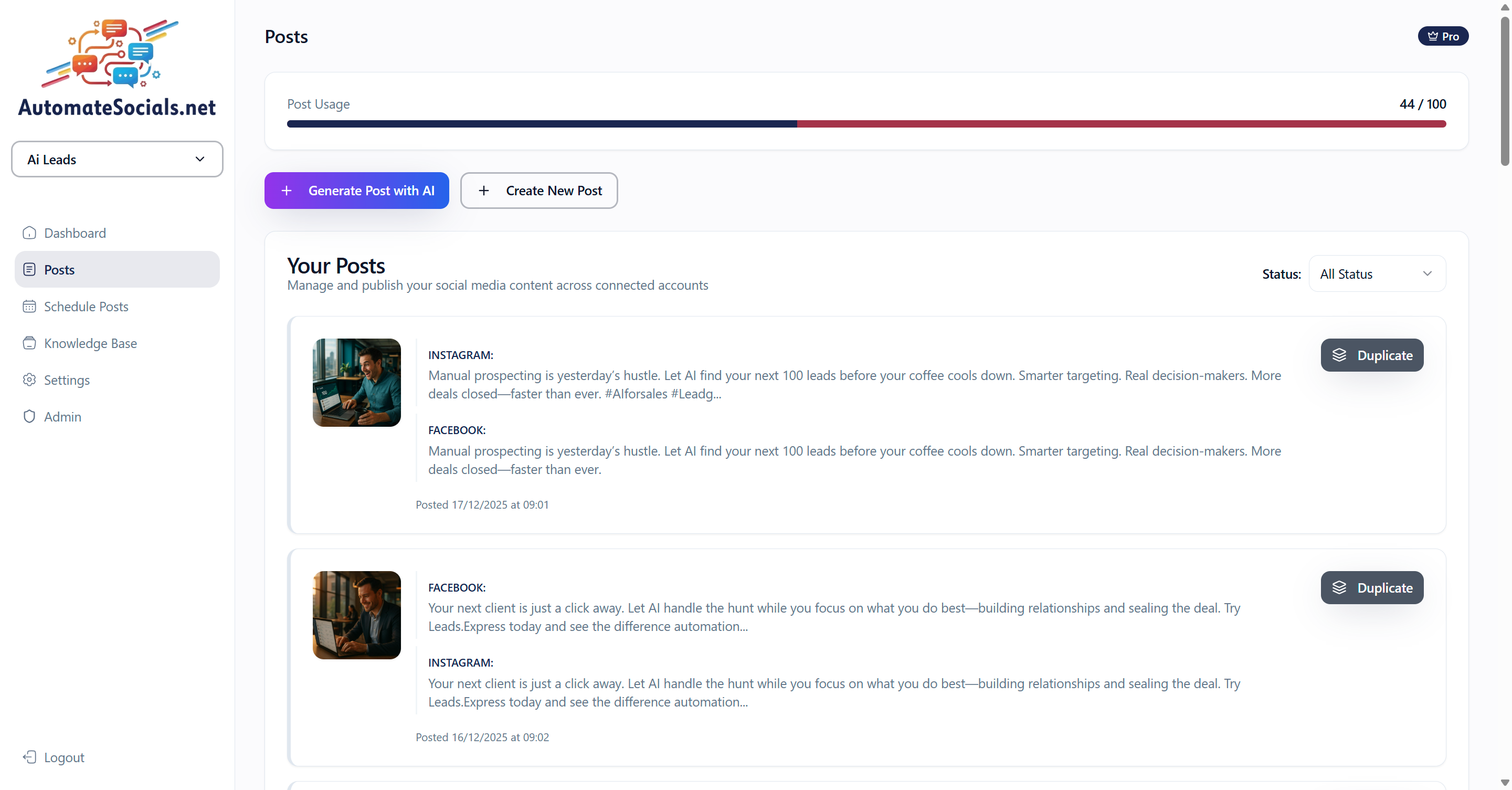 Fully Autonomous Social Media Management screenshot 1