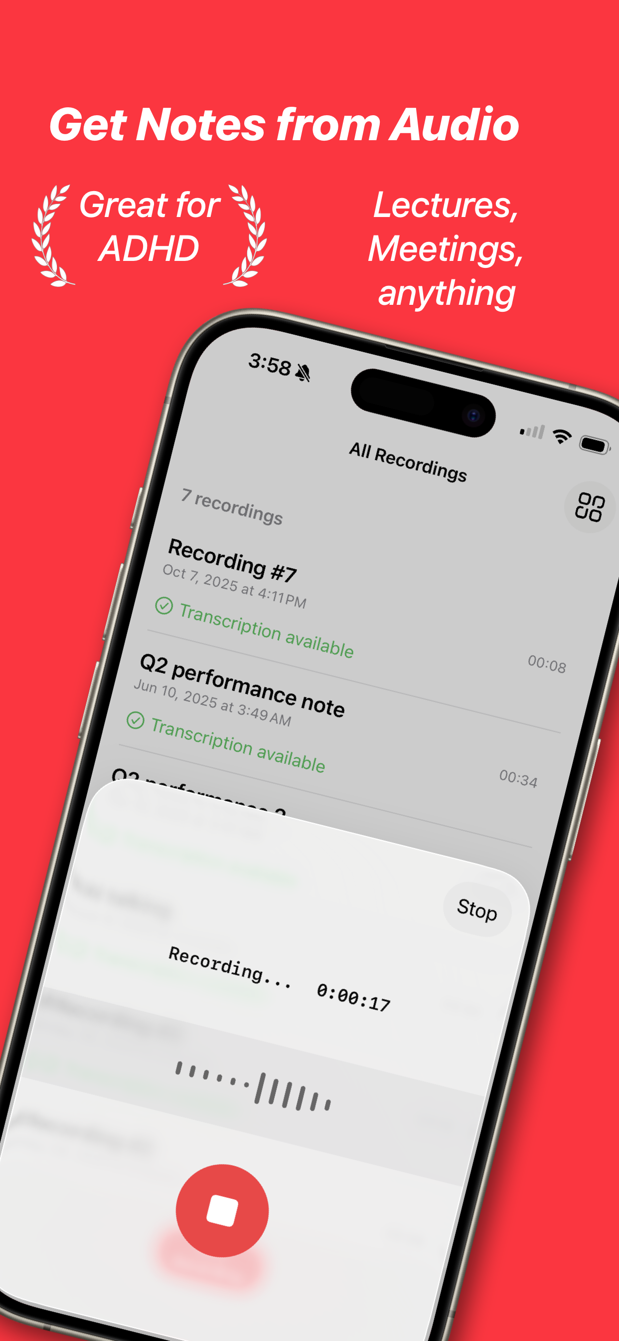 RED AI – AI Note Taker screenshot 1