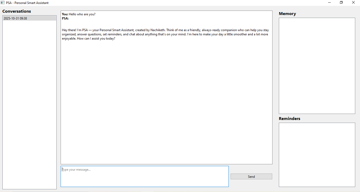 PSA-Personal Smart Assistant screenshot 1