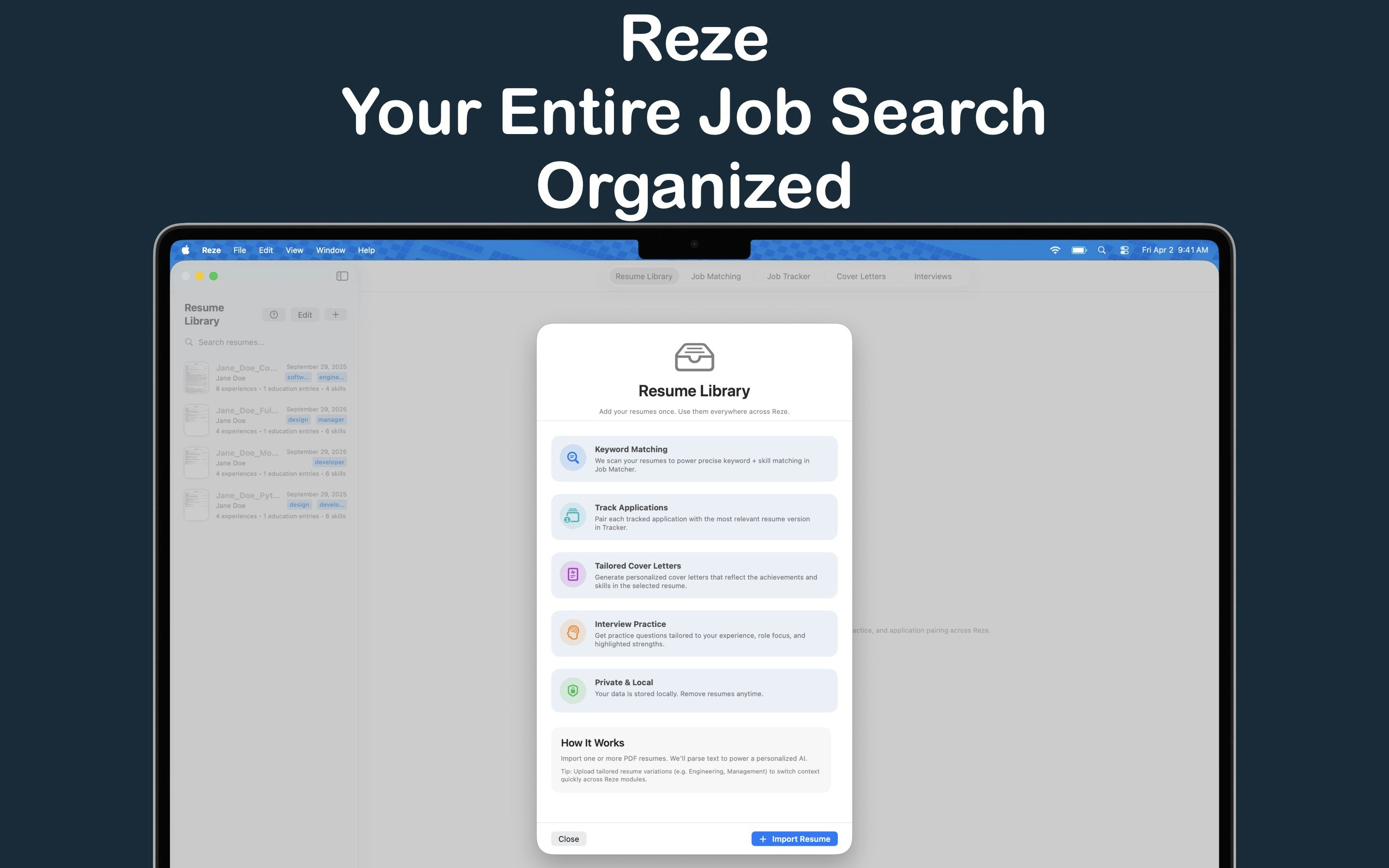 Reze: Job Search Assistant screenshot 1