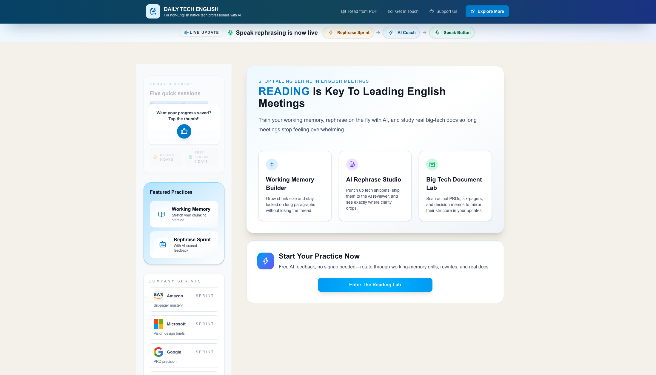 Daily Reading English Practice + Free AI screenshot 2