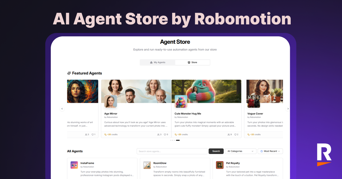 AI Agent Store by Robomotion screenshot 1