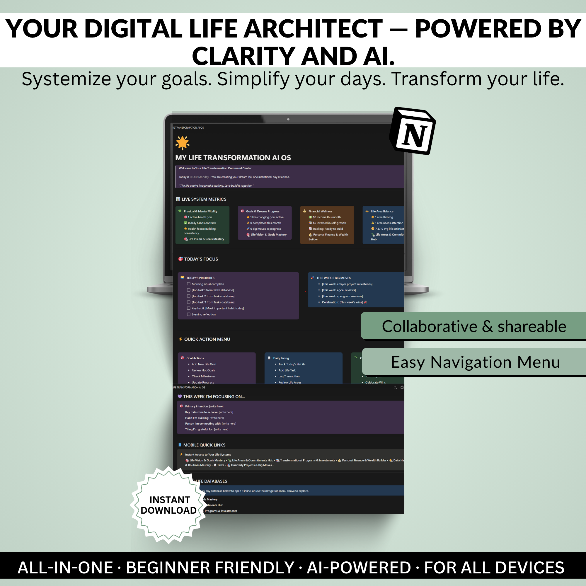 MY LIFE TRANSFORMATION AI OS screenshot 5