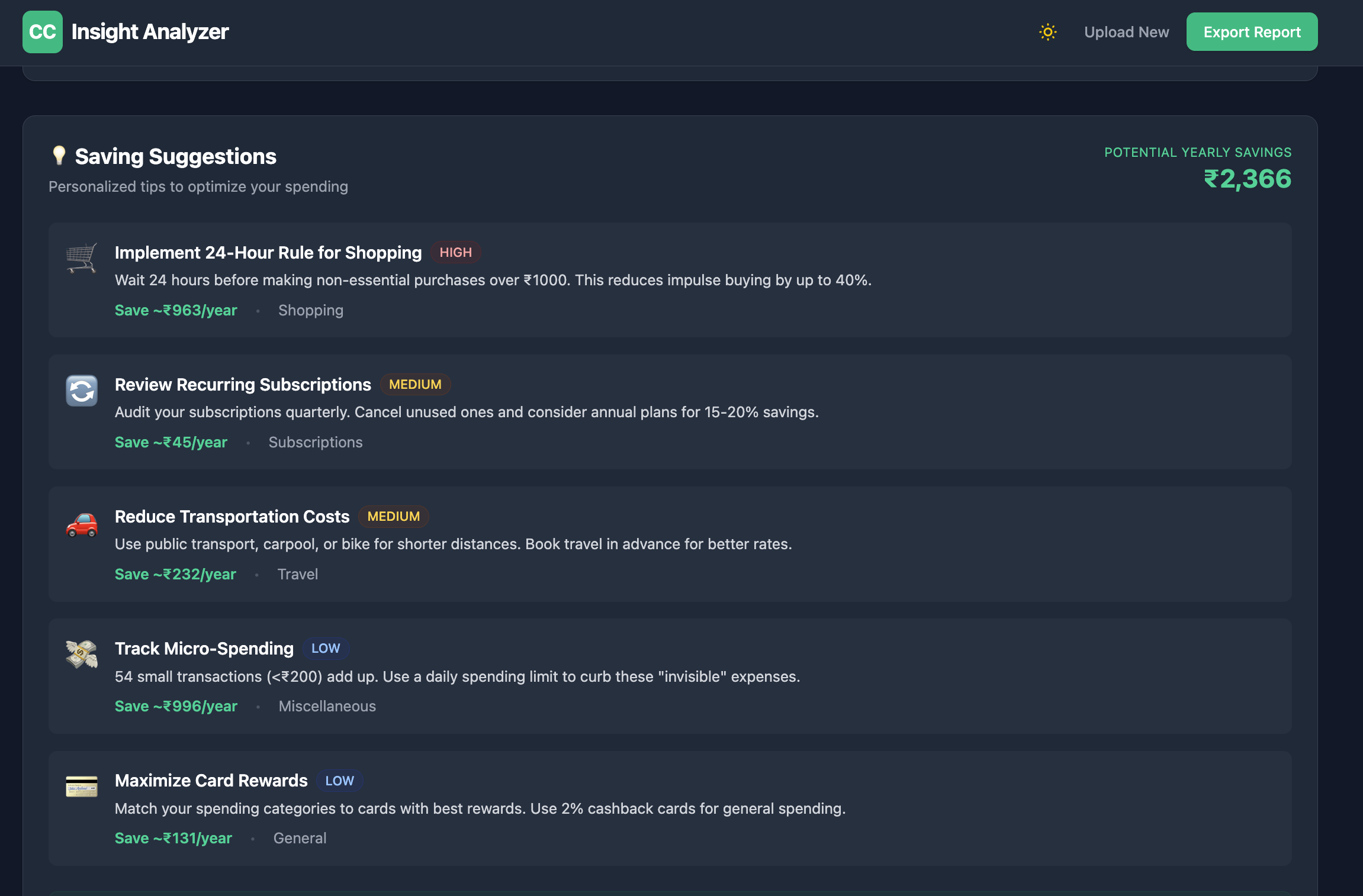 Credit Card Insight Analyzer screenshot 4