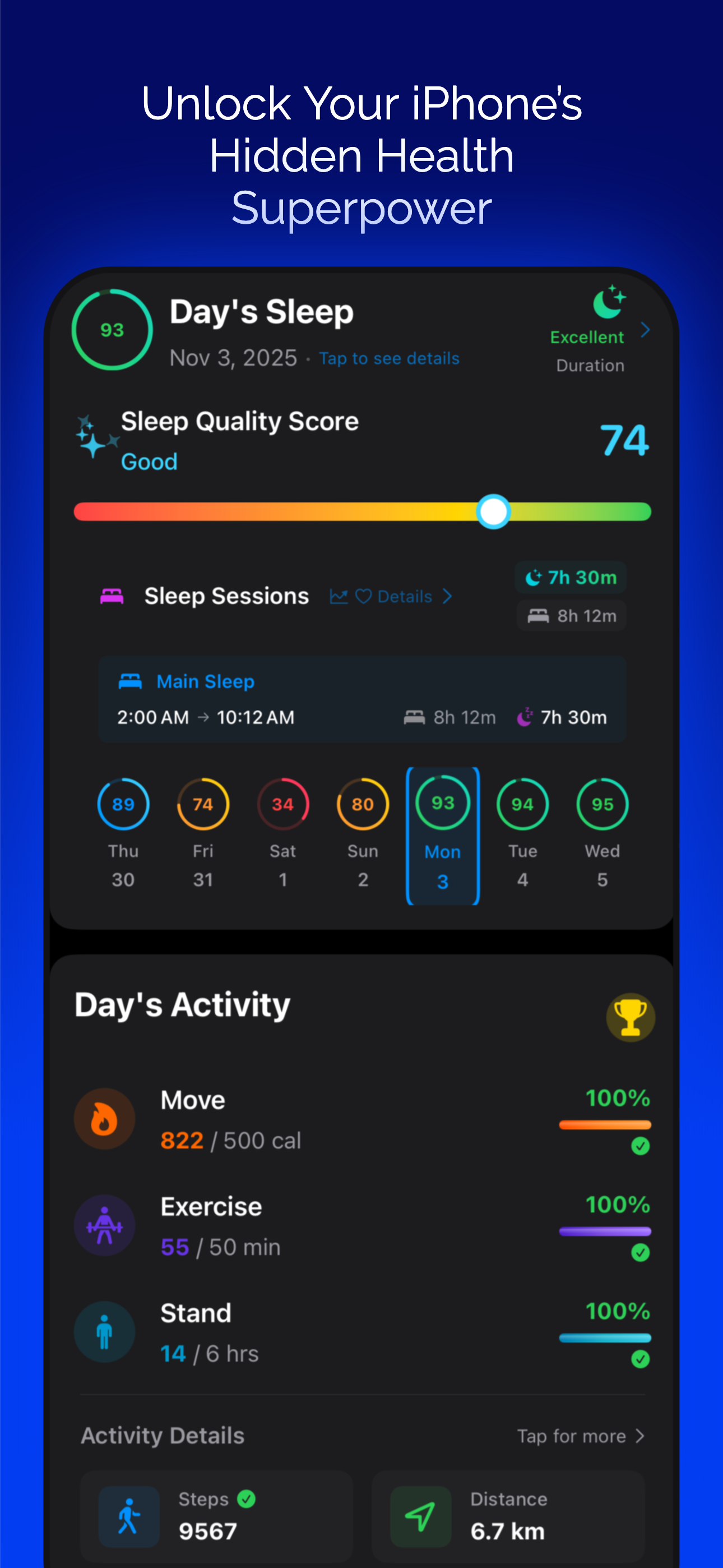Fit Rest: Sleep & Fitness screenshot 1