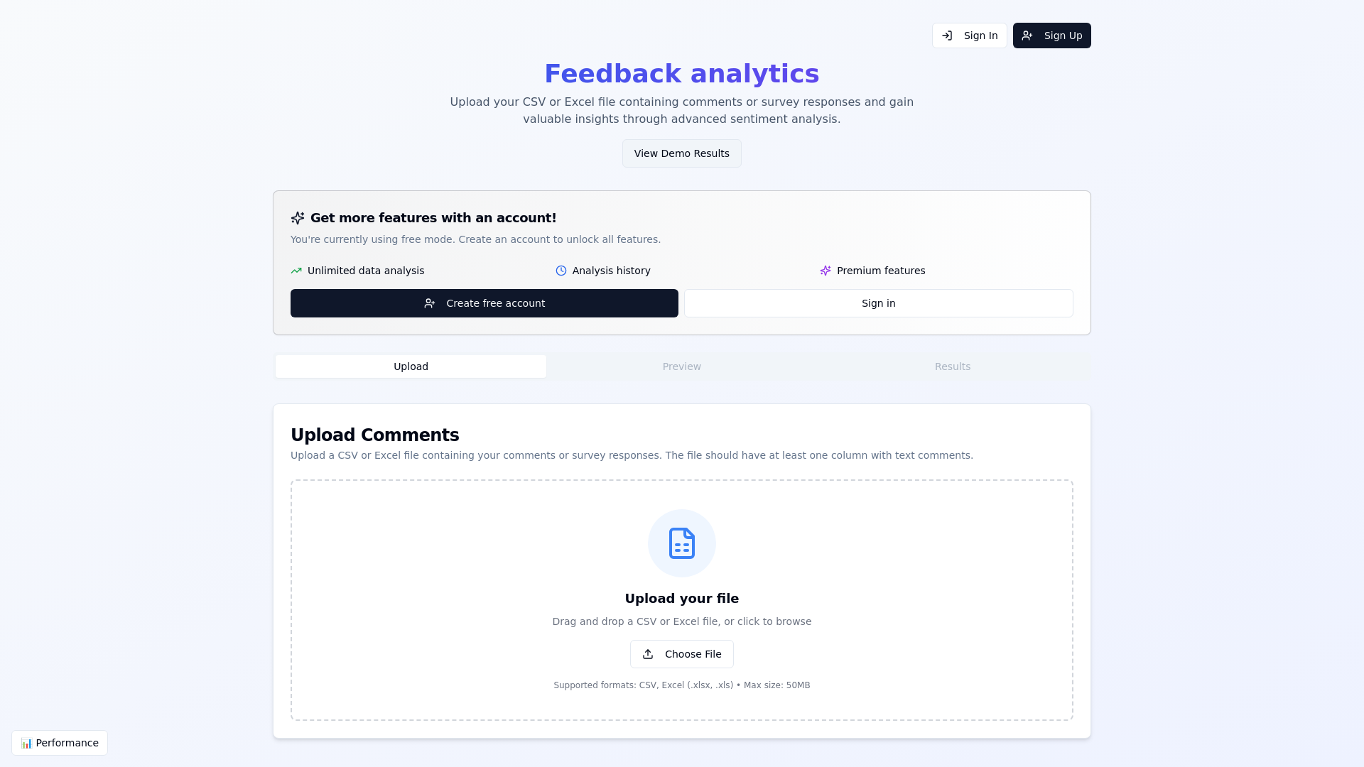 Feedback analytics screenshot 1