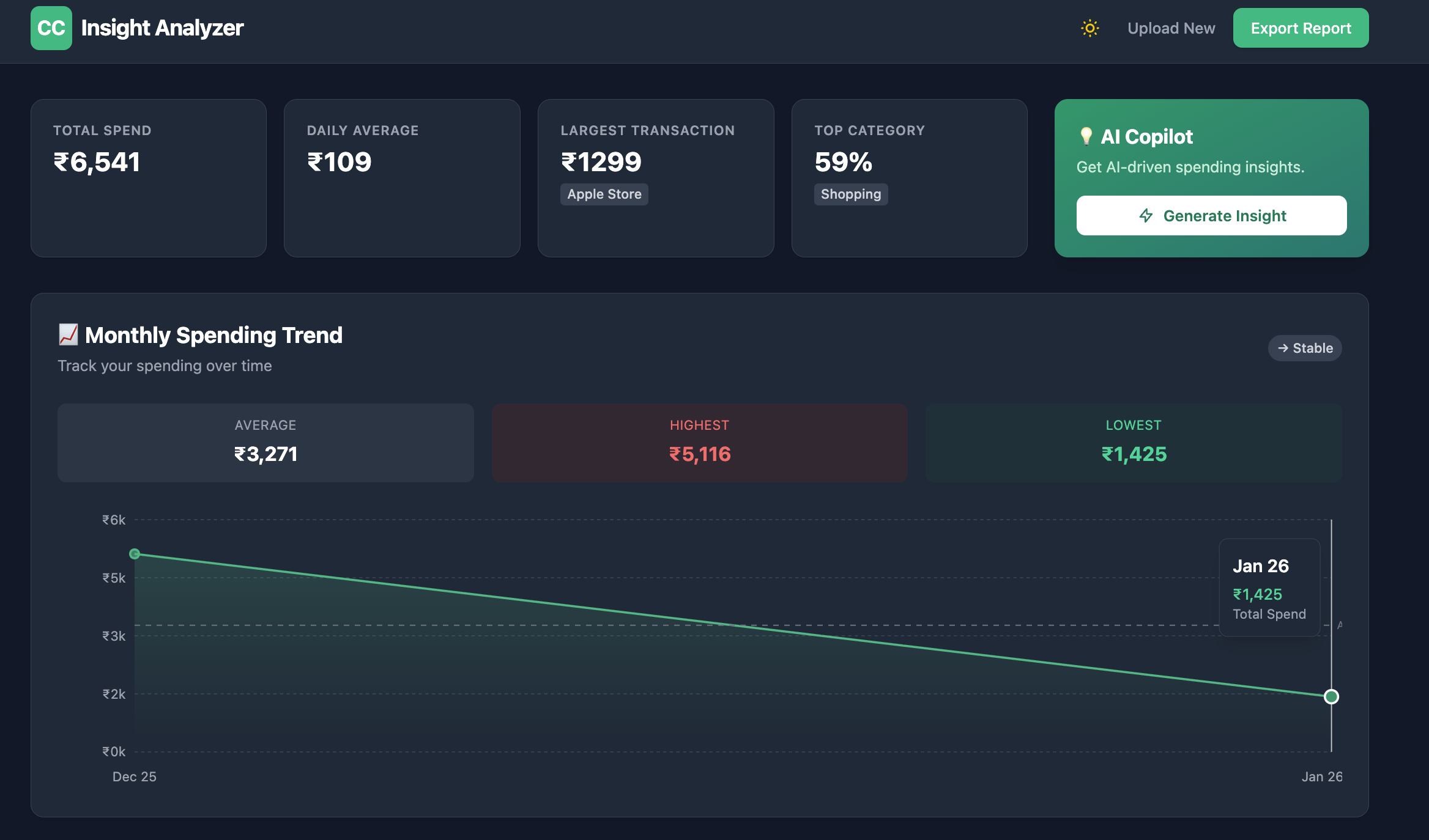Credit Card Insight Analyzer screenshot 3