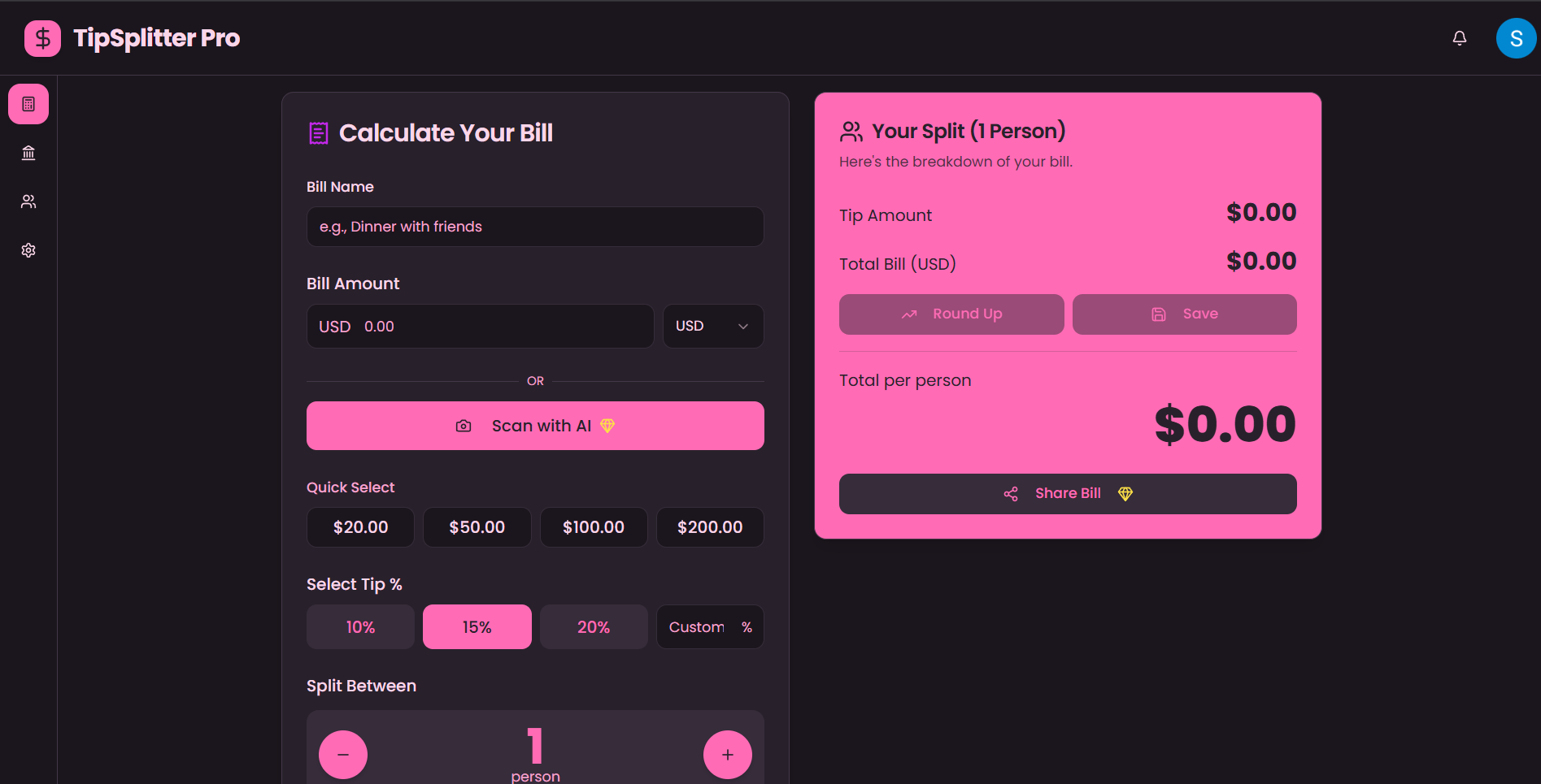 TipSplitter Pro screenshot 1