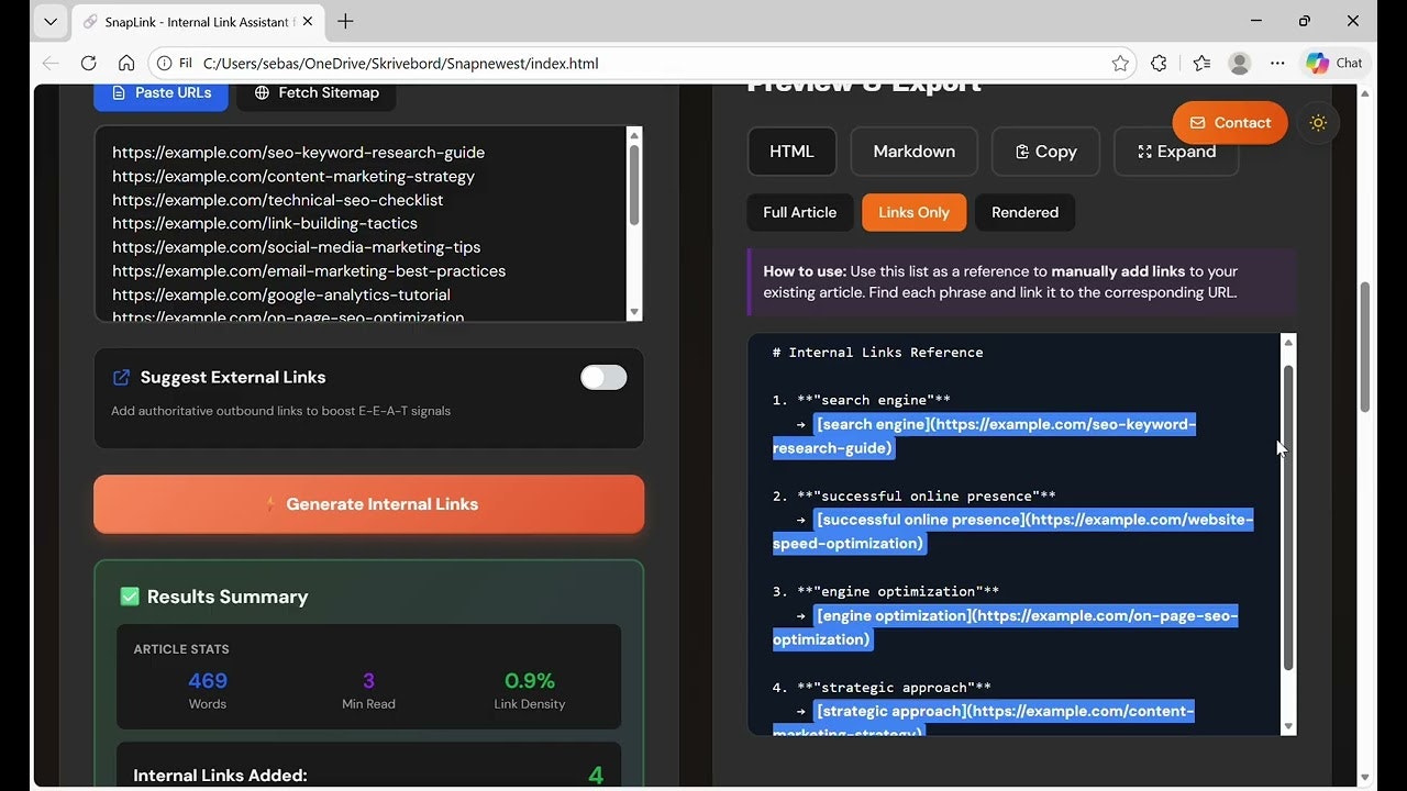 SnapLink screenshot 1